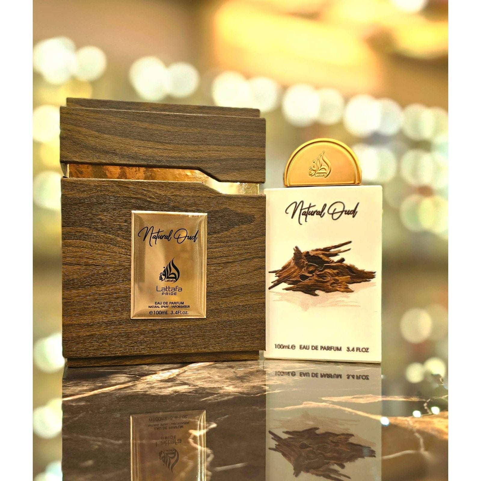Lattafa Pride Natural Oud for Unisex Eau de Parfum Spray, 3.4 Ounce / 100 Ml - Medaid International