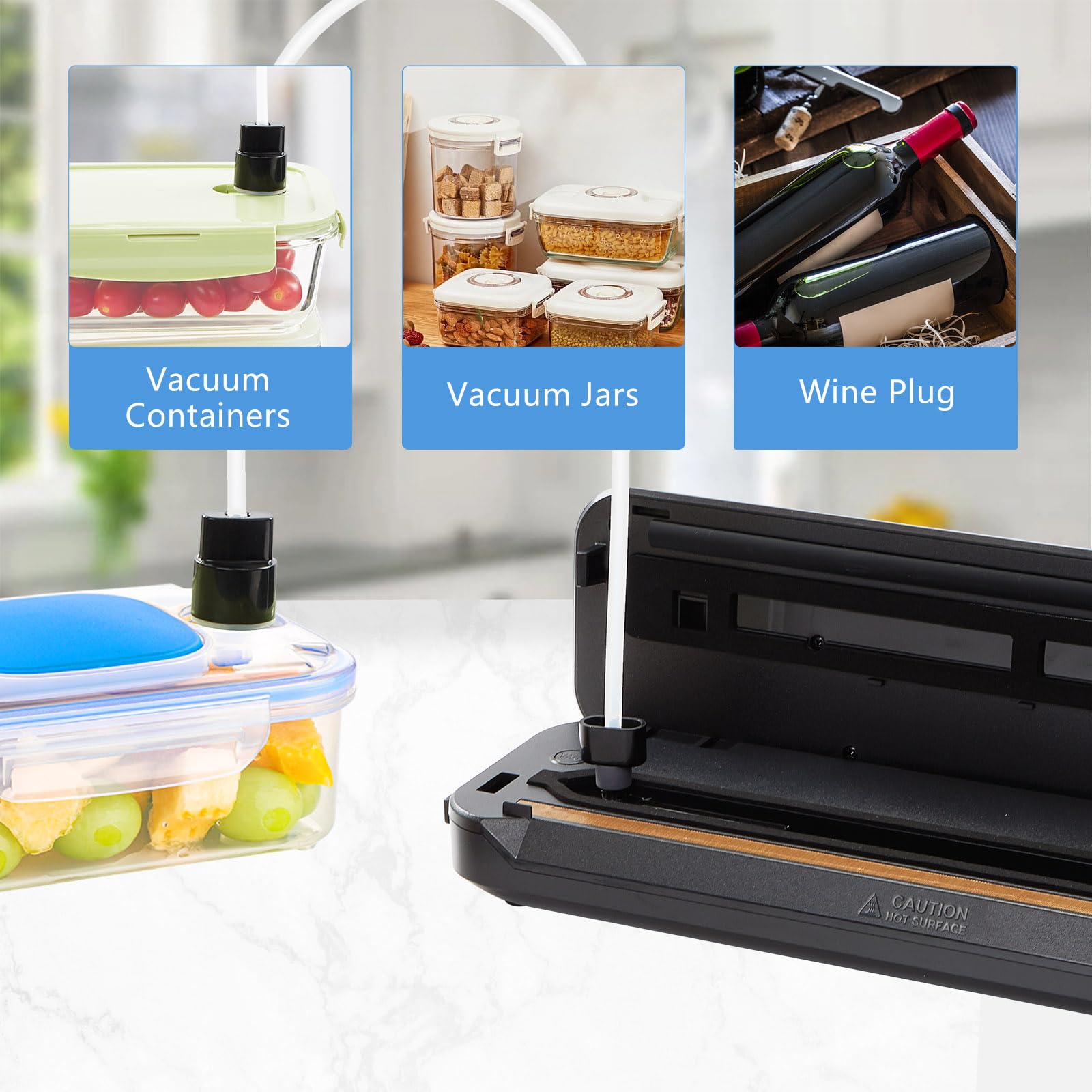 Inkbird Vacuum Sealer Machine with Starter Kit, Automatic PowerVac Air Sealing Machine for Food Preservation, Dry & Moist Sealing Modes,Built-in Cutter,Easy Cleaning Storage - Medaid International