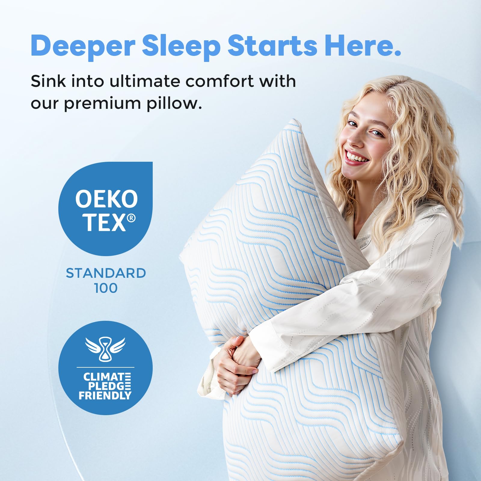 VONPURE Shredded Memory Foam Pillows Queen Size Set of 2, Adjustable Loft Cooling Firm Bed Pillows for Hot Sleepers, Side Back and Stomach Sleepers - Medaid International