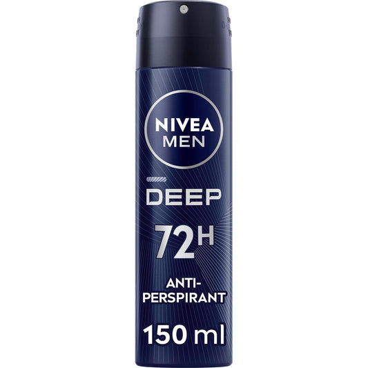 NIVEA MEN Deep MaxxTech Darkwood Spray 150ml, with Black Carbon, 72H Odor & Sweat Protection, Warm Darkwood Scent - Medaid International