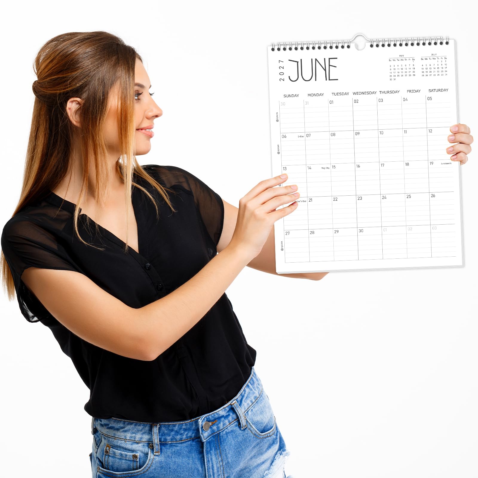 Guasslee Wall Calendar 2026-2027, 14"x11.5" Vertical Wall Calendar 2026, 18-Month Desk Planner From 2026 Jan - 2027 Jun, Monthly Hanging Planner Spiral Bound For School Home Office Organizing - Medaid International