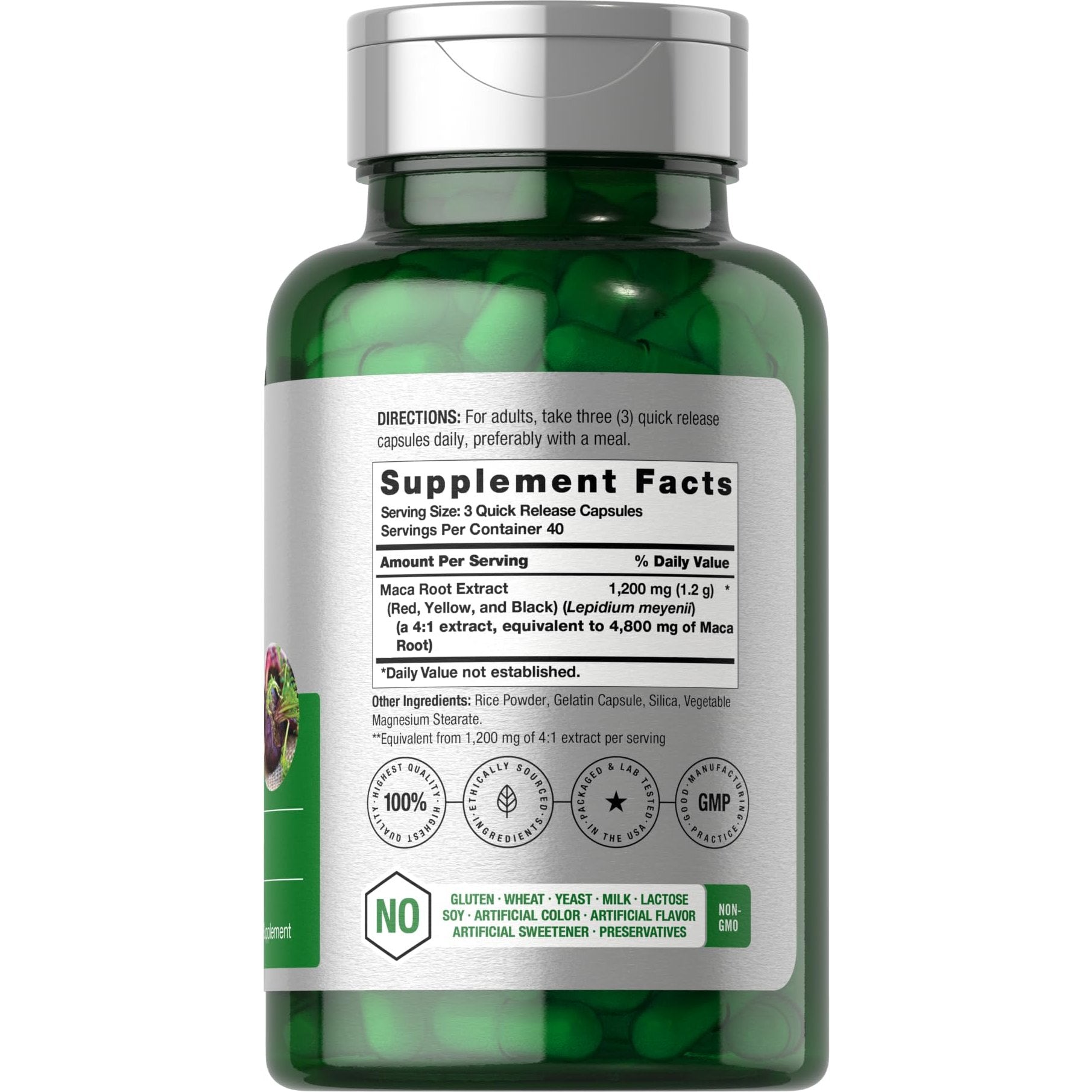 Horbäach Maca Root Capsules for Men and Women | 120 Pills | High Potency Extract | Non-GMO and Gluten Free Formula - Medaid International