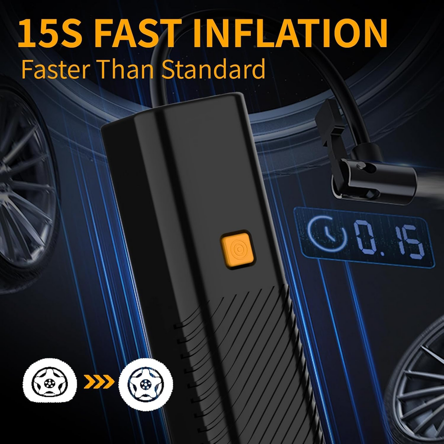 Tire Inflator Portable Air Compressor - Air Pump for Car Tires with Tire Pressure Gauge MK-322 - Medaid International