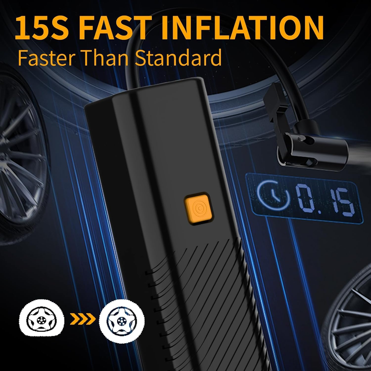 Tire Inflator Portable Air Compressor - Air Pump for Car Tires with Tire Pressure Gauge MK-322 - Medaid International