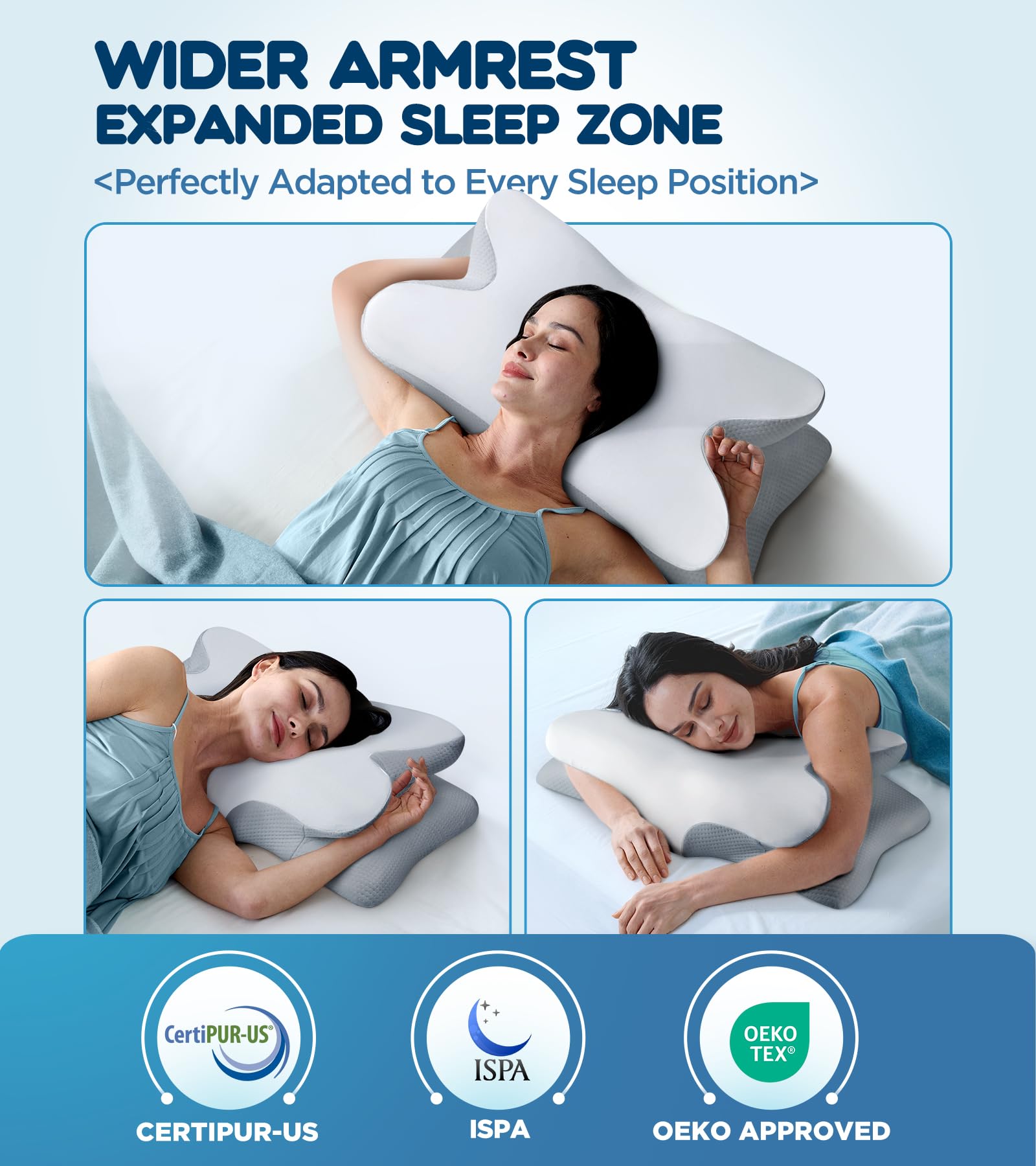 Effective Pain Relief Cervical Neck Pillow for Sleeping, Ergonomic Cooling Side Sleeper Pillow for Neck Support, Odorless Orthopedic Contour Memory Foam Pillows, Bed Pillow for Stomach Back Sleeper - Medaid International