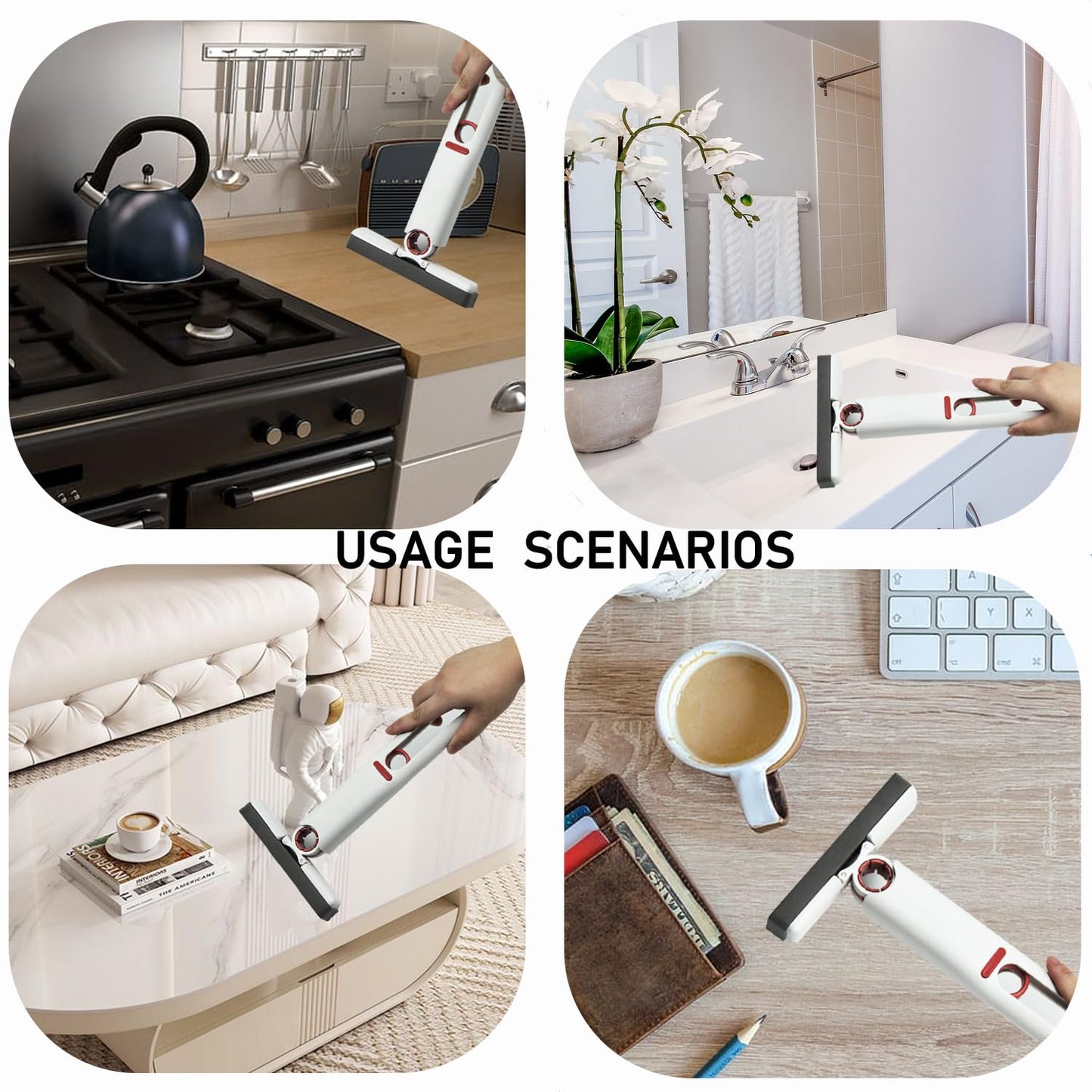 Protable Mini Mop Sponge Mop - Self Squeeze Mini Mop Small Mop Suitable for Kitchen, Bathroom, Living Room, Dorm, Car and Glass (1 Sponge Head + 1 Squeeze Handle) - Medaid International