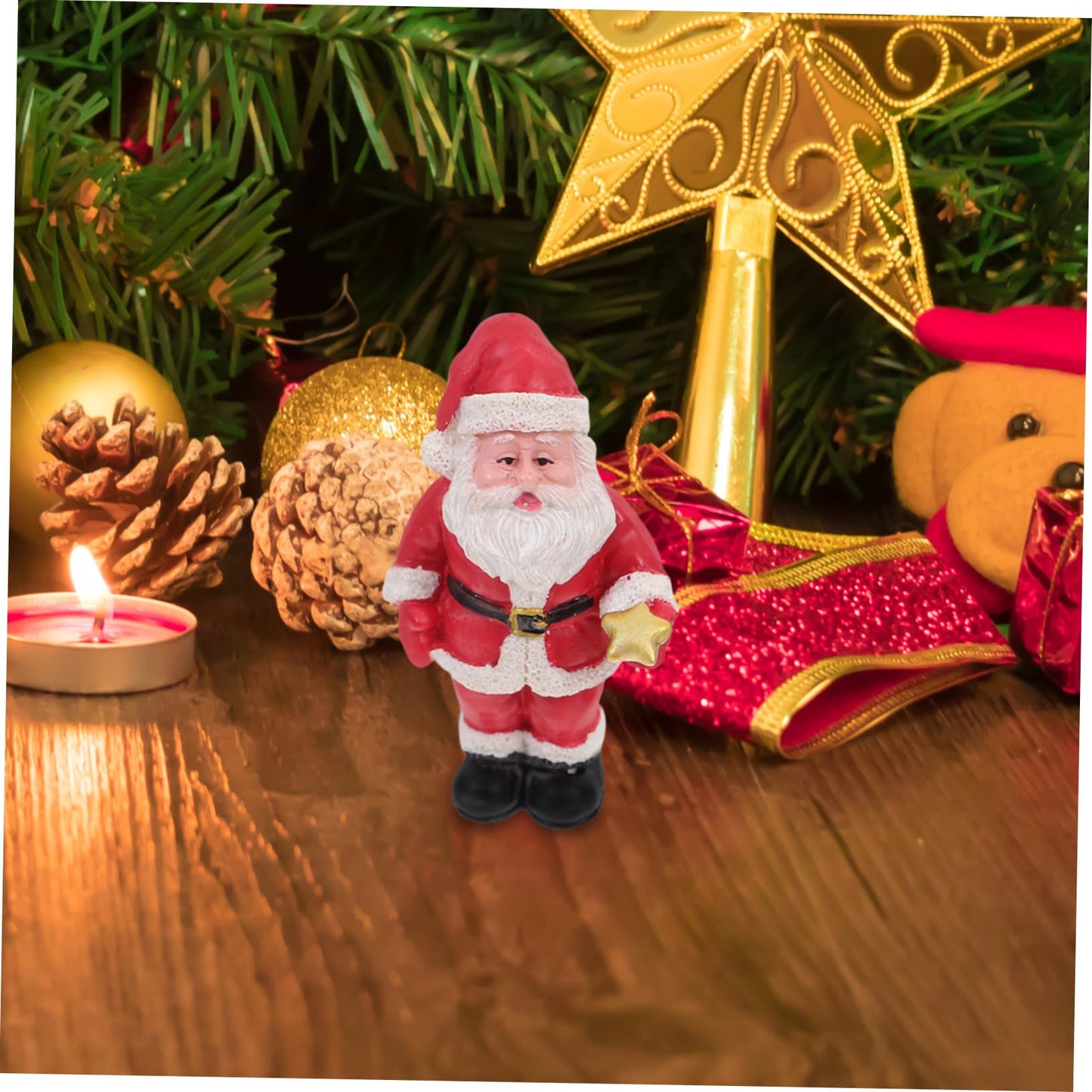 Resin Christmas Ornaments Mini Santa Claus Figurines Gnome Christmas Decor Xmas Accessory Christmas Elements Figure Resin Decor - Medaid International