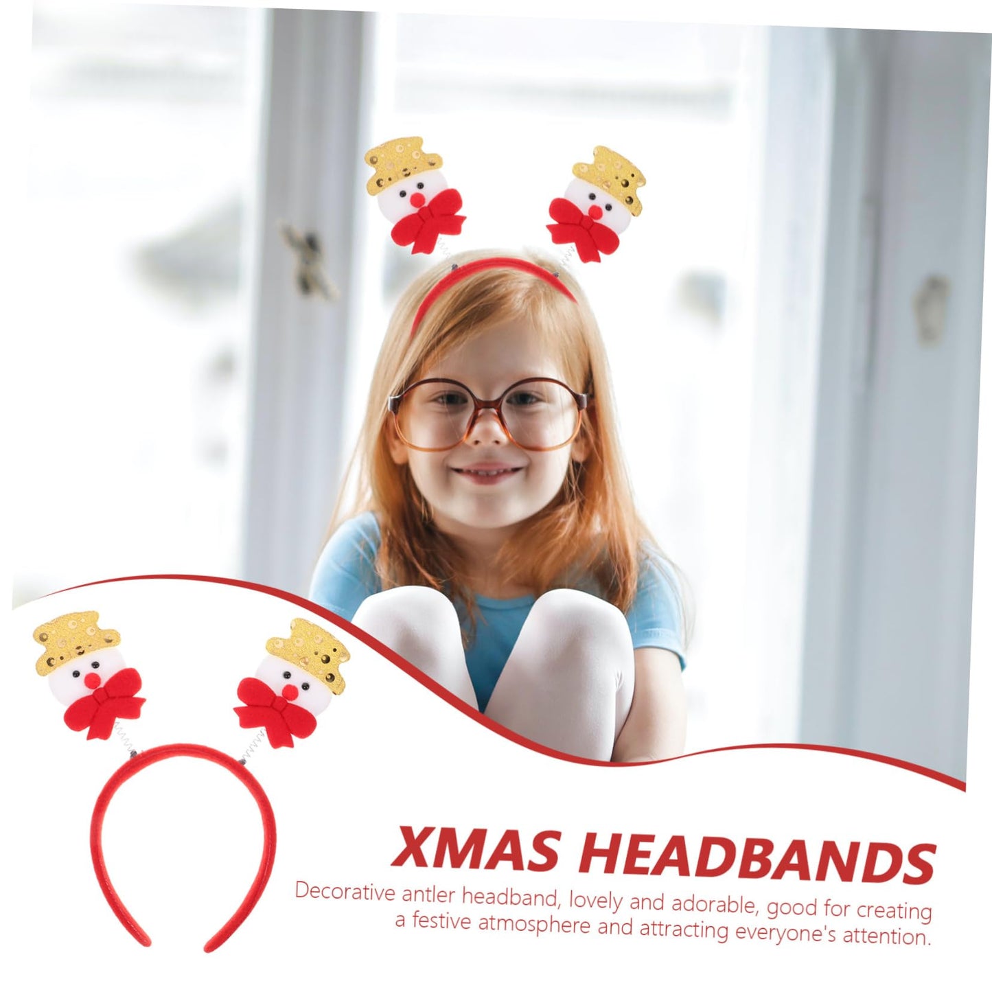 Xmas Snowman Headband Festival Hair Decor Christmas Party Headdress for Adults and Creative and Lovely Xmas Costume Accessory for Holiday Gatherings and Photography Props - Medaid International
