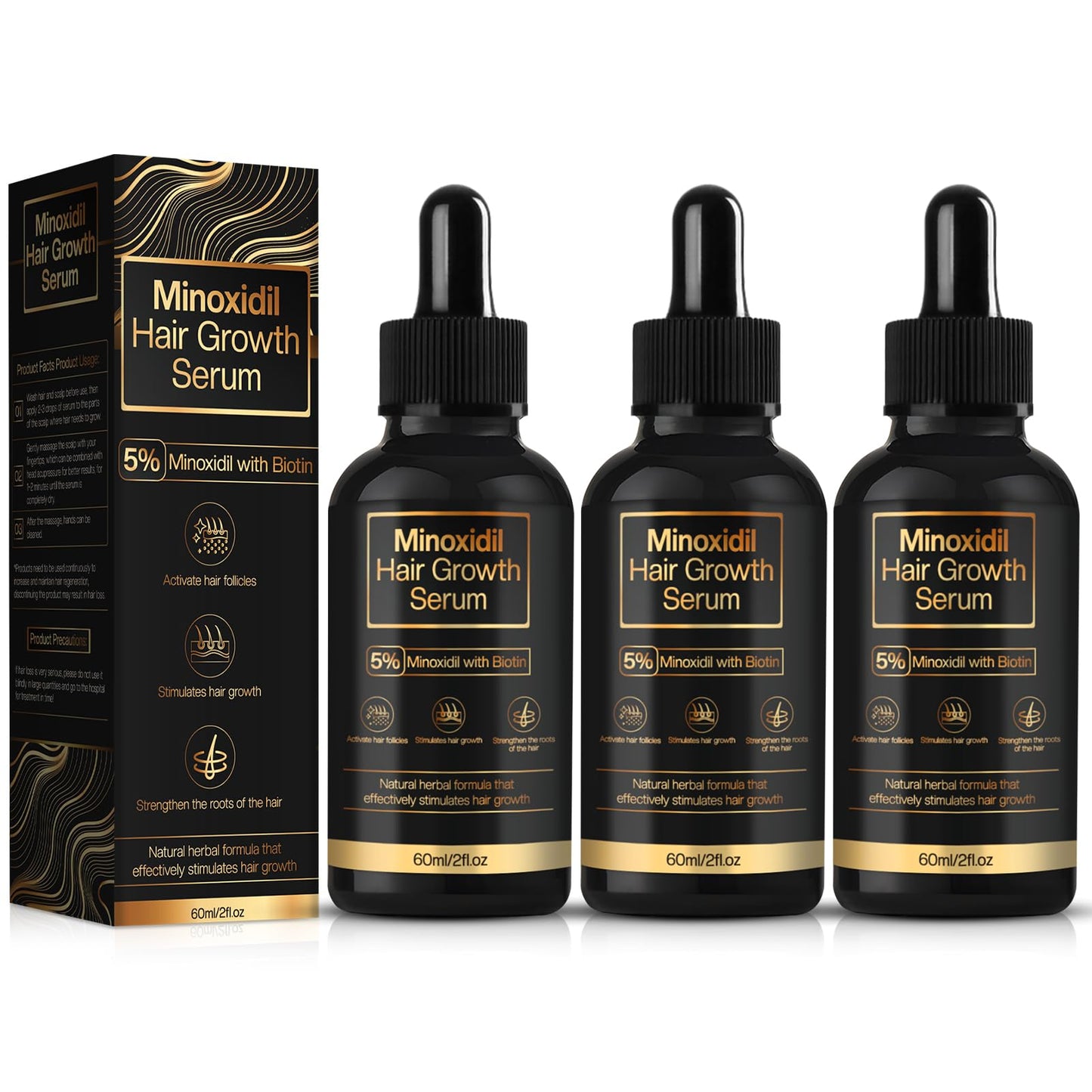 5% Minoxidil Hair Growth for Men and Women, Minoxidil Hair Growth Serum, Promotes Hair Growth, Strengthens Hair Follicles, Helps Prevent Hair Fall and Hair Loss - Medaid International