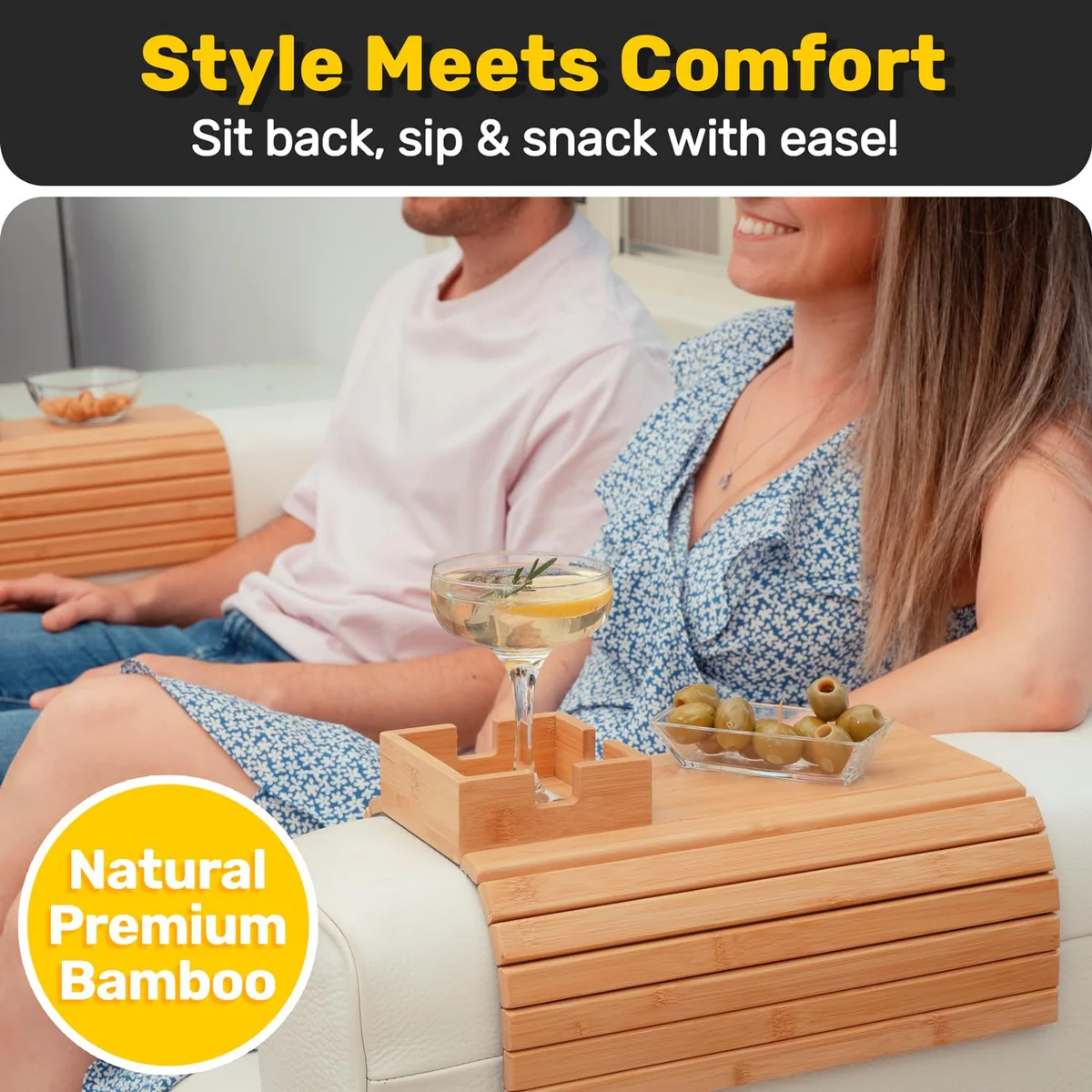 Bamboo Couch Arm Tray - Medaid International