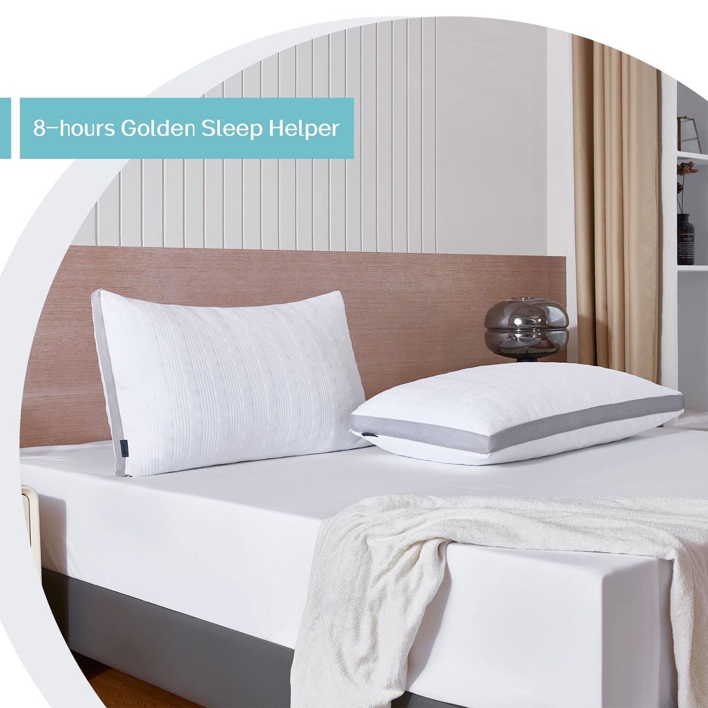 Meoflaw Cooling Pillows Queen Size Set of 2,Shredded Memory Foam Bed Pillows for Sleeping,Queen Pillows for Back & Side Sleepers,Adjustable Queen Size with Washable Cover - Medaid International