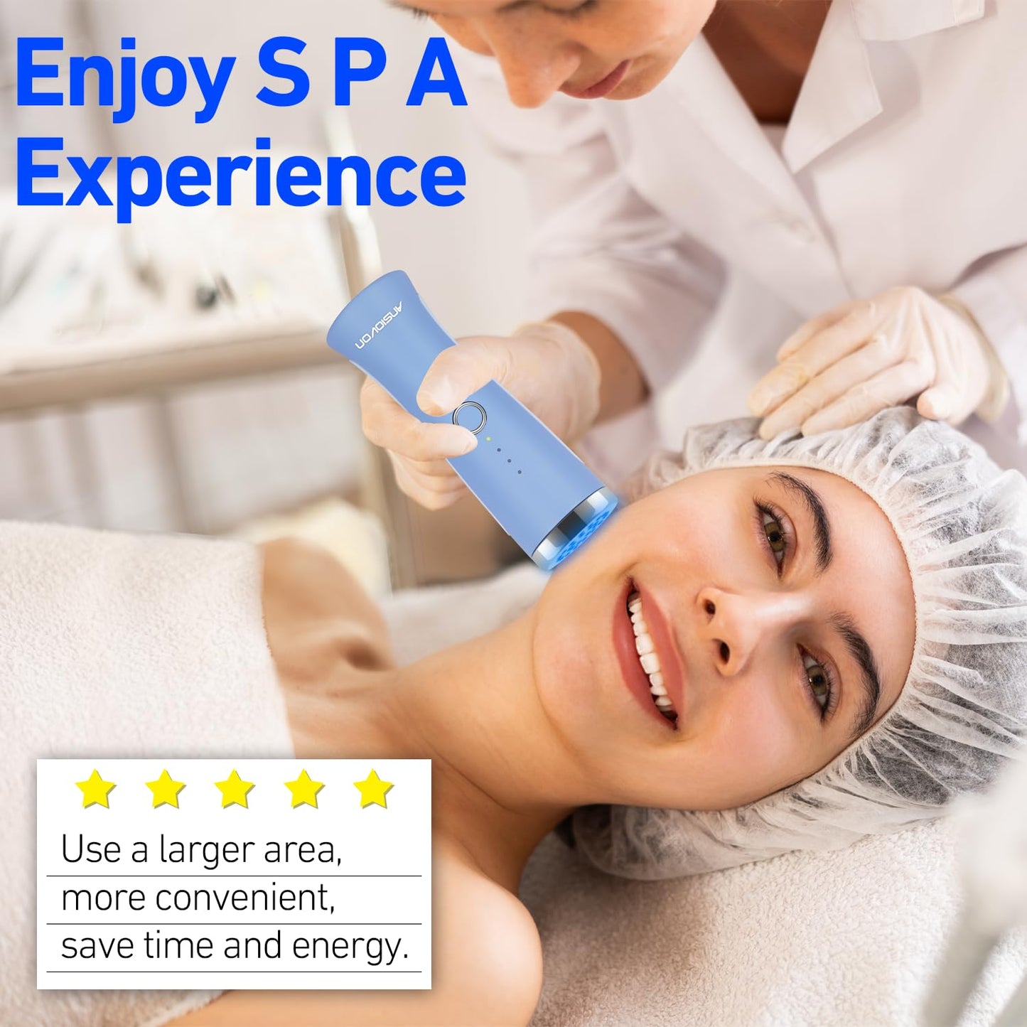 ANSIOVON Blue Light Therapy Device for Acne Spot Treatment - LED Acne Blue Light Therapy Wand for Face - Medaid International