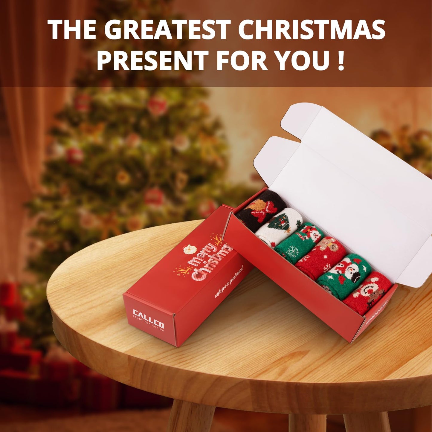 eallco Christmas Socks for Women Funny Cute Wool Socks Crew Novelty Xmas Christmas Gift 6 Pairs - Medaid International