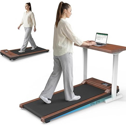 FITMIND Walking Pad with Incline,Under Desk Treadmills with Handle Bar 1-10KM/H for Home & Office Small Spaces 2.5HP Portable Walking Pad with Remote Control,LED (Pad)