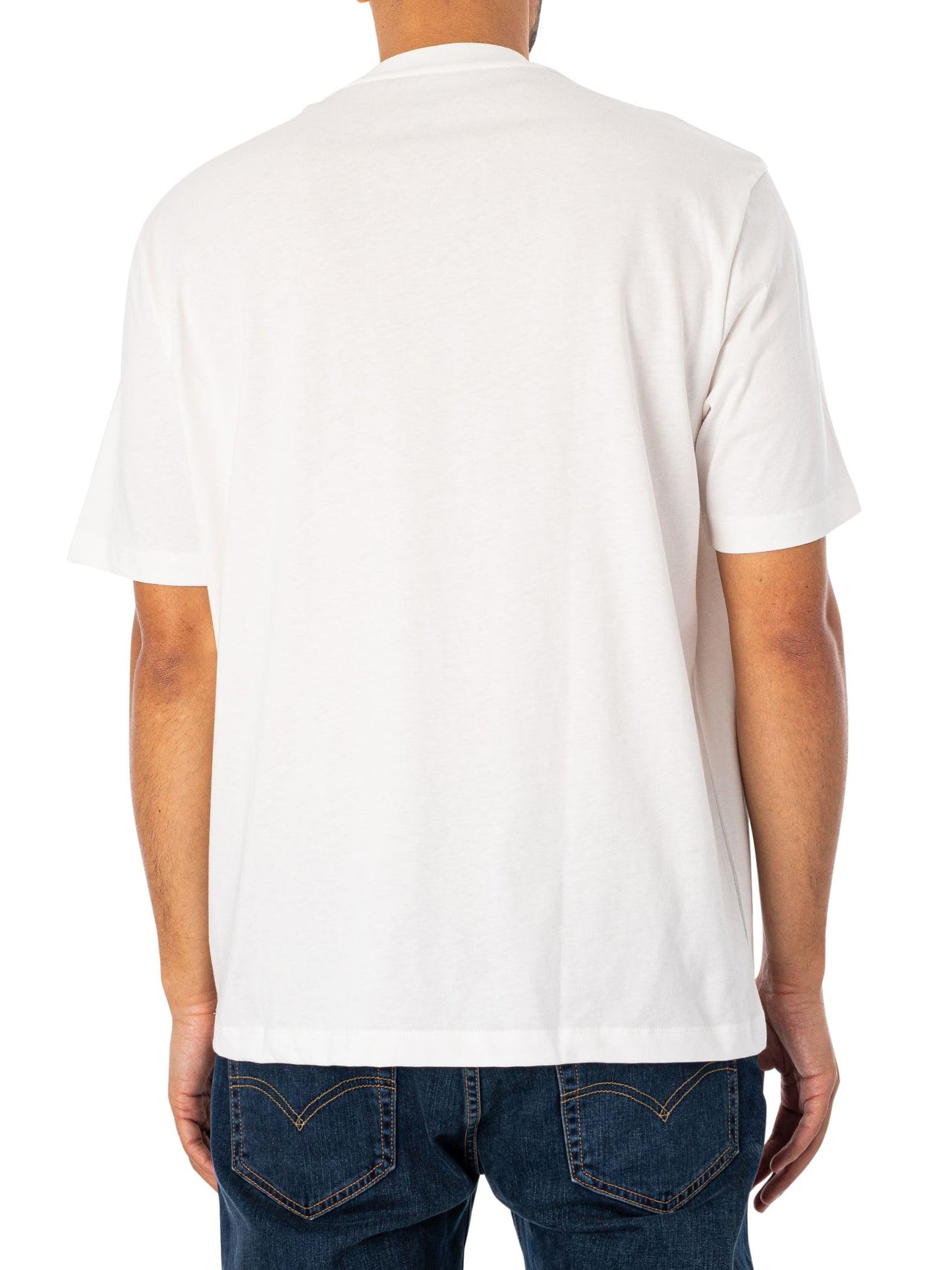 Armani Exchange Men's Square A|X Logo Regular Fit Heavy Jersey Tee Off White, S - Medaid International