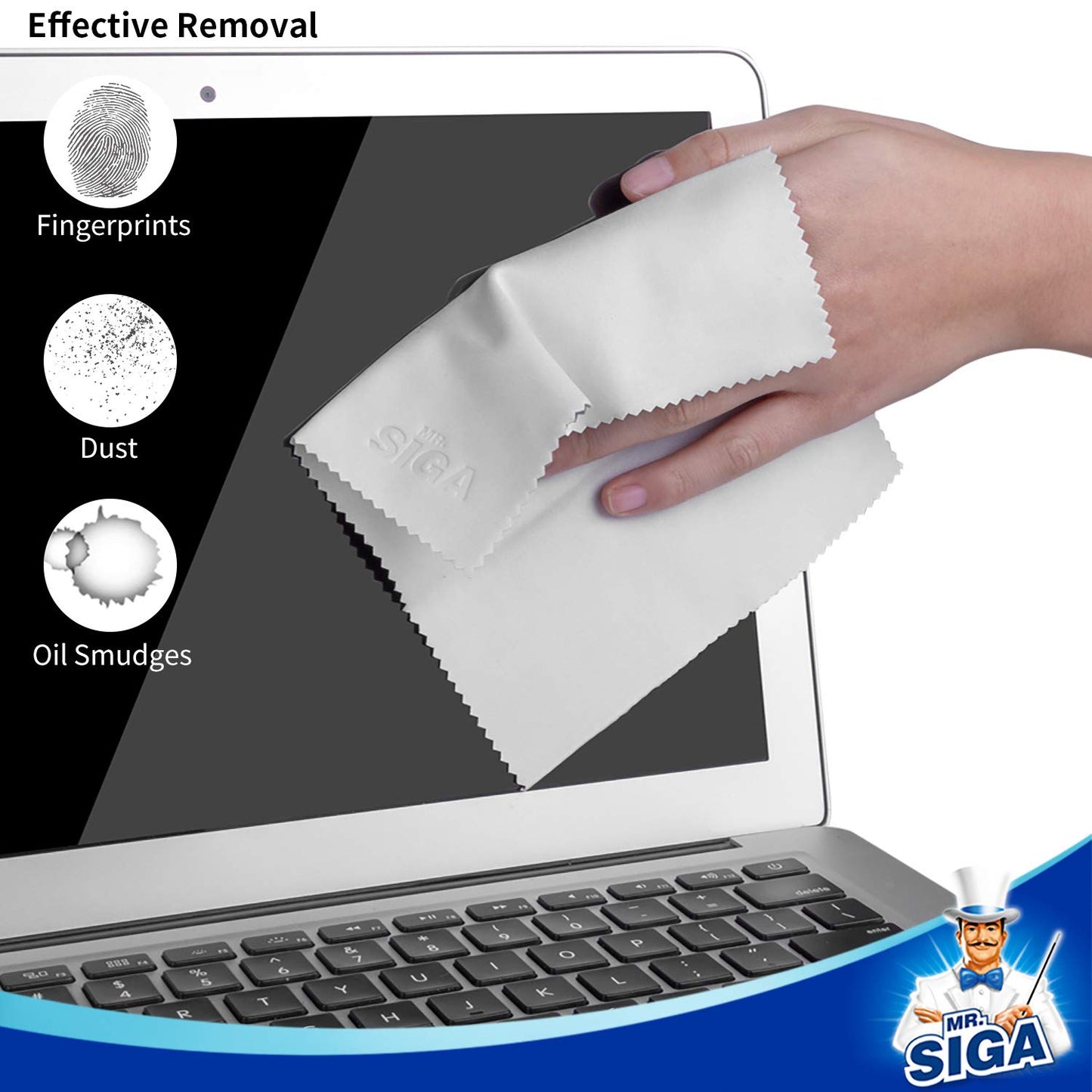 MR.SIGA Premium Microfiber Cleaning Cloths for Lens, Eyeglasses, Screens, Tablets, Glasses, 6 Pack, 6 x 7 inches (15 x 18 cm) - Medaid International