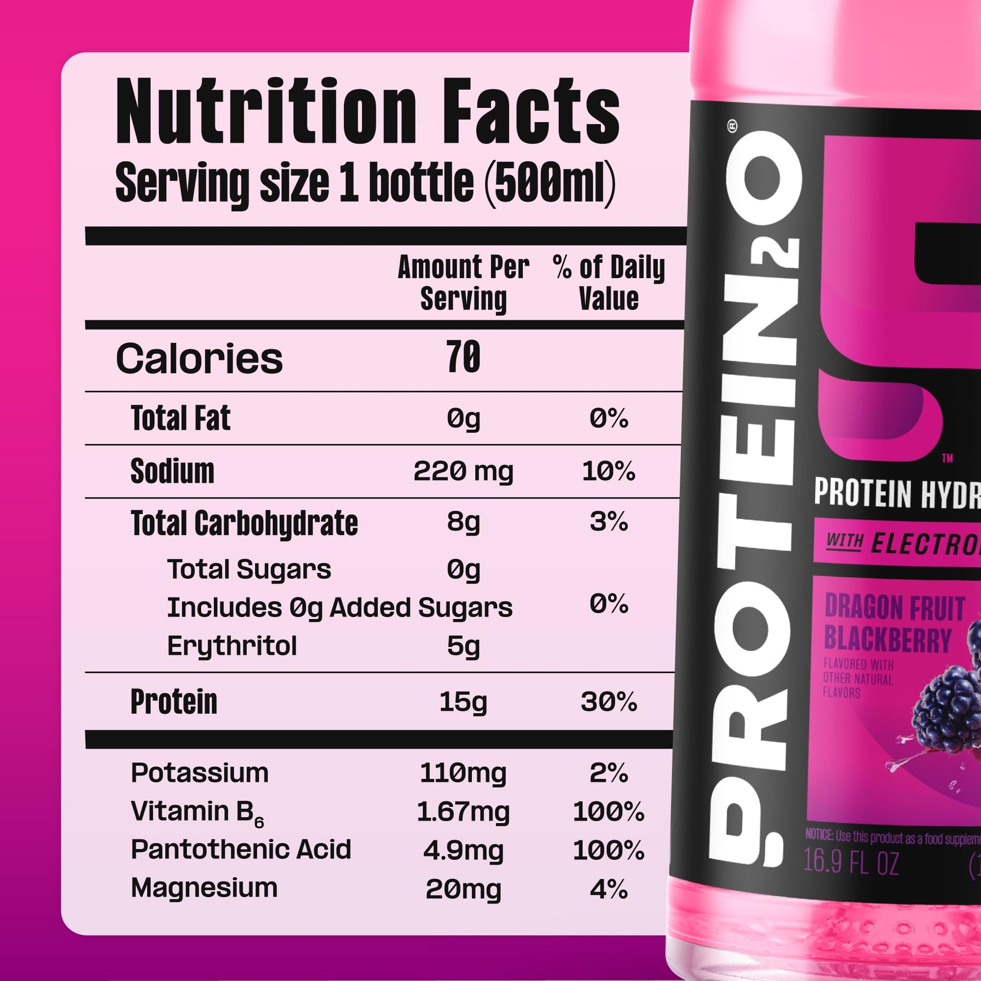 Protein2o Hydration Drink - 2-in-1 Liquid Clear Whey Protein Isolate and Electrolyte Drink - 15g Protein, Vitamins B5, B6 - Post-Workout Recovery - 16.9 Fl Oz - 12 Count Flavor Fusion Variety Pack - Medaid International