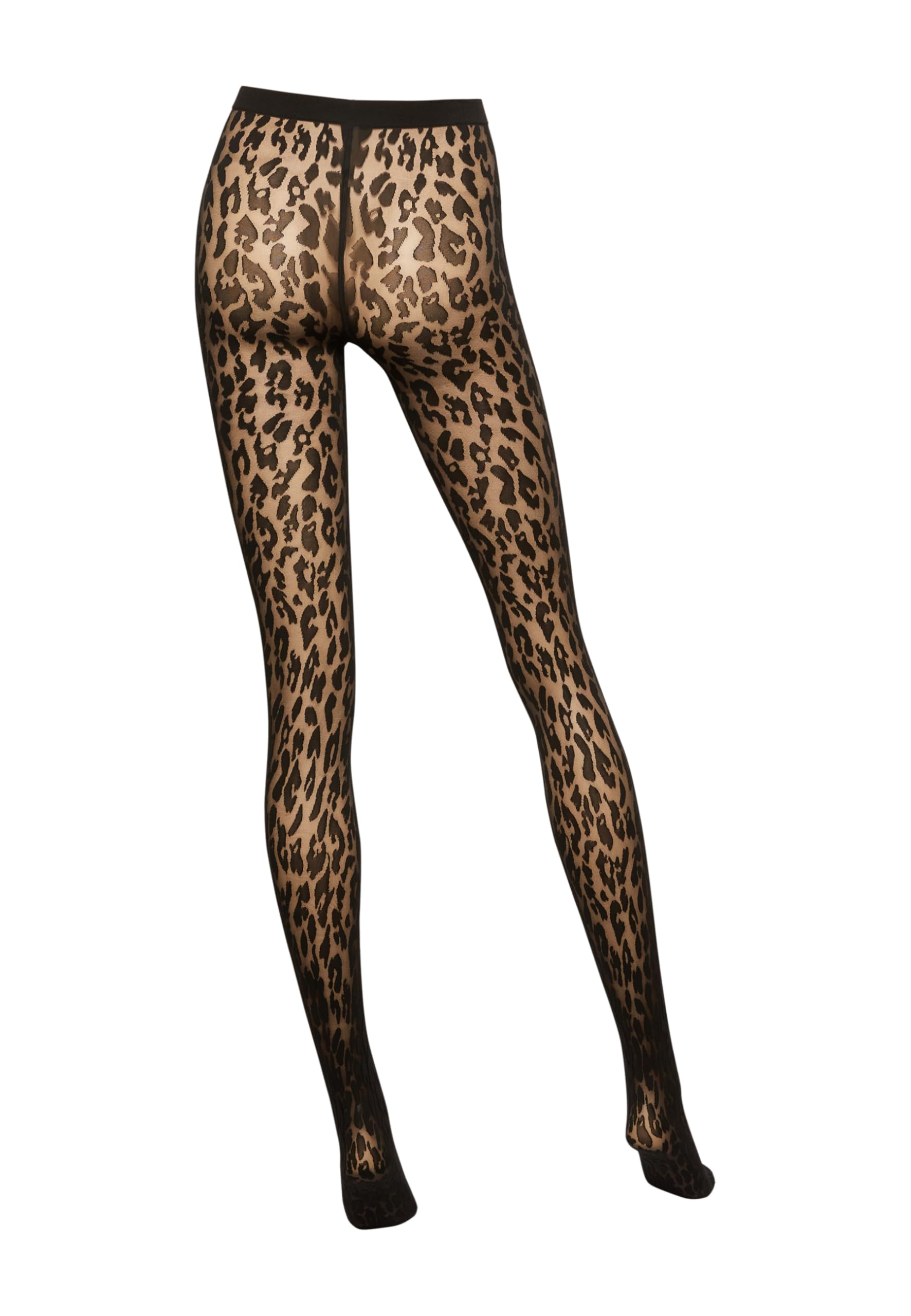 Wolford Josey Tights for Women Leo Design Sheer Opaque Animal-Inspired Print Knitted-in Waistband For Guaranteed Perfect Fit Black Small - Medaid International