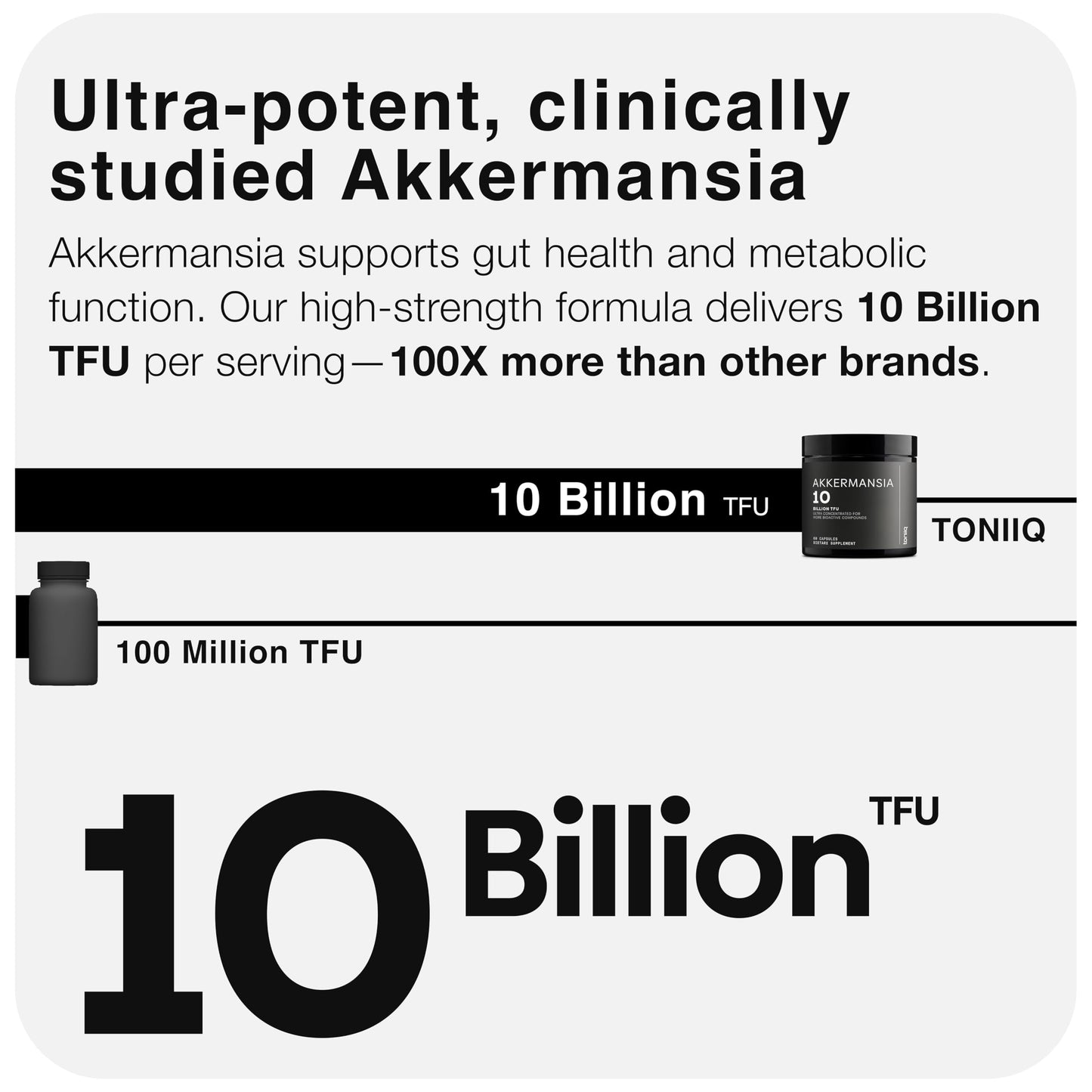 Toniiq Akkermansia Probiotic – 10 Billion TFU – Supports Gut Health & GLP-1 Activity - Medaid International