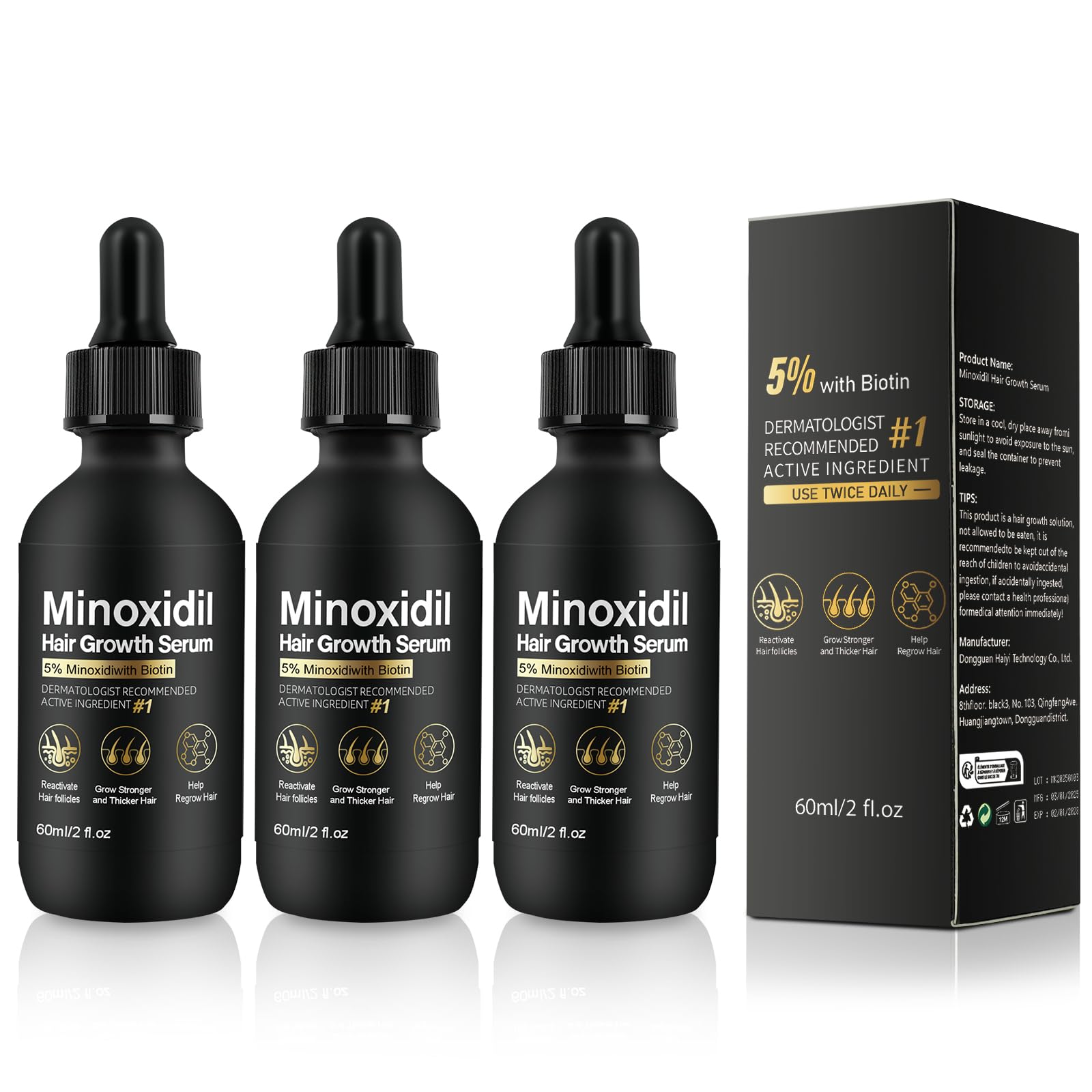 5% Minoxidil for Women Hair Growth - Hair Regrowth Treatment for Men and Women - Minoxidil Hair Growth Serum for Fuller, Thicker Hair - Medaid International