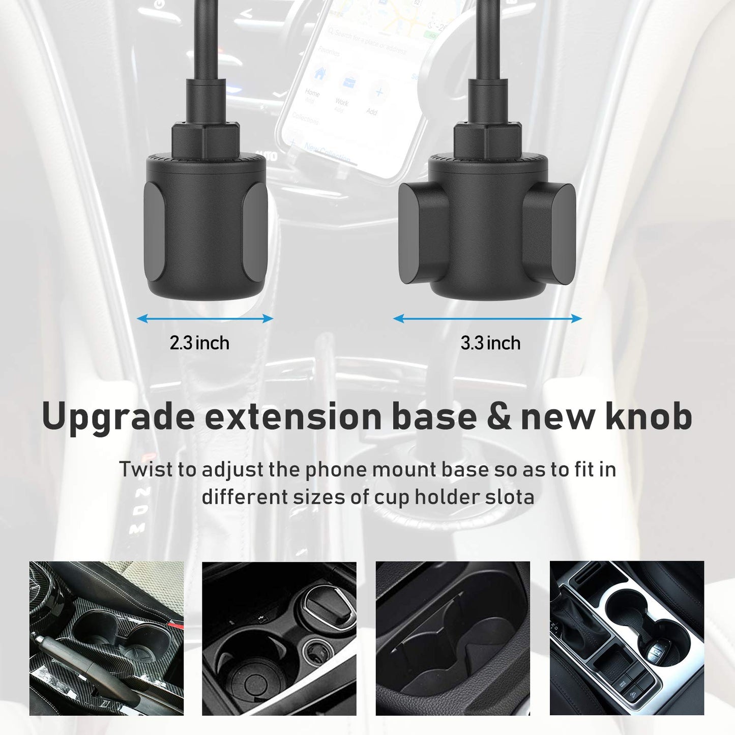 Phone Holders for Your Car, Cup Holder Phone Mount, Universal Adjustable Gooseneck Cup Holder Cradle Car Mount for iPhone 16/15/14/13/12/11/Pro Max/X/Xs/XsMax/8/8Plus,Samsung,Huawei,LG, Sony(Black) - Medaid International