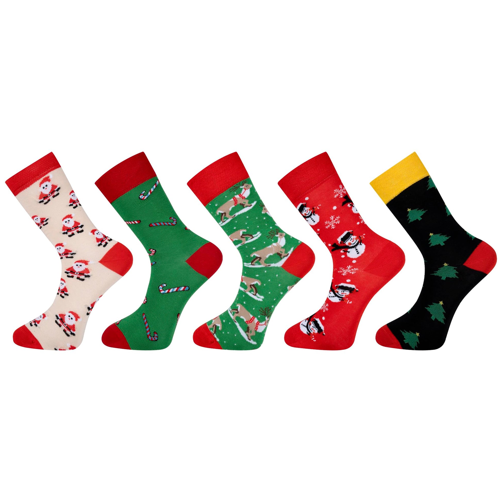 CARNAVAL SOCKS THE PARTY HAS BEGUN Women's & Men's Christmas Novelty Socks, Multicolor Cartoon Crew Length, 2 Count, Adults, Christmas Lovers, Novelty Socks Enthusiasts - Medaid International