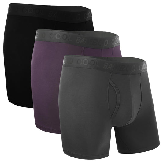 BAMBOO COOL Mens Underwear Support Pouch Men's Boxer Brief Breathable Underwear 3 pack(Medium) - Medaid International