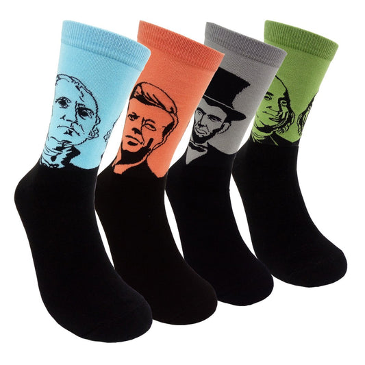 HSELL Mens Funny Presidents/Founding Father Pattern Dress Socks Novelty Design Cotton Socks Fun Gifts for History Lover - Medaid International