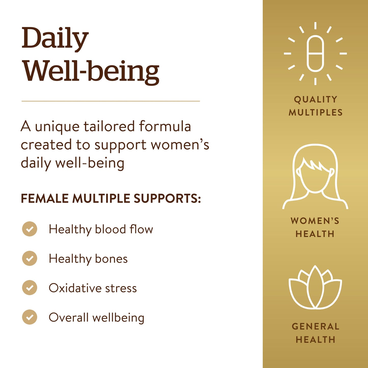 Solgar Female Multiple, 120 Tablets - Multivitamin, Mineral & Herbal Formula for Women - Advanced Phytonutrient - Vegan, Gluten Free, Dairy Free, Kosher - 40 Servings - Medaid International