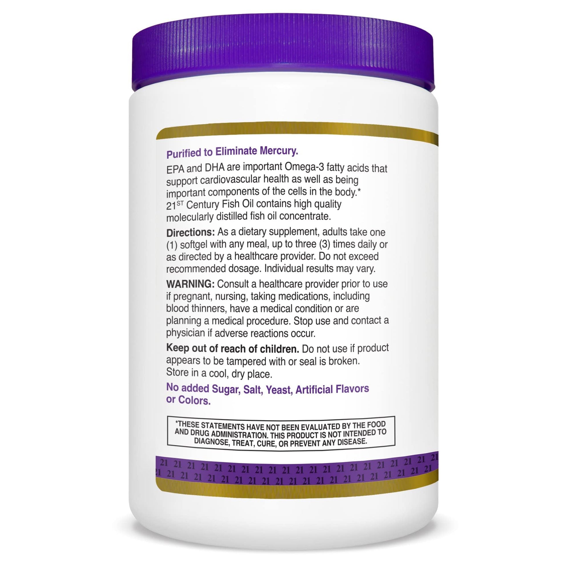 21st Century Fish Oil 1000 mg Softgels, 300 Count - Medaid International