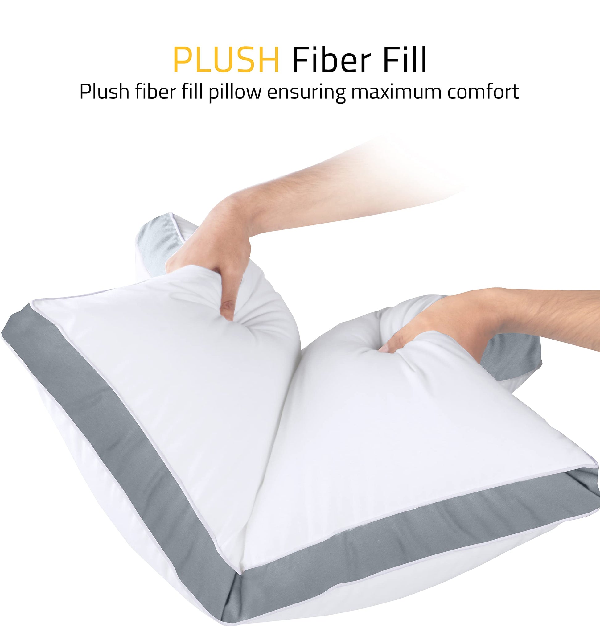 Utopia Bedding Bed Pillows for Sleeping Queen Size (Grey), Set of 2, Cooling Hotel Quality, Gusseted Pillow for Back, Stomach or Side Sleepers - Medaid International