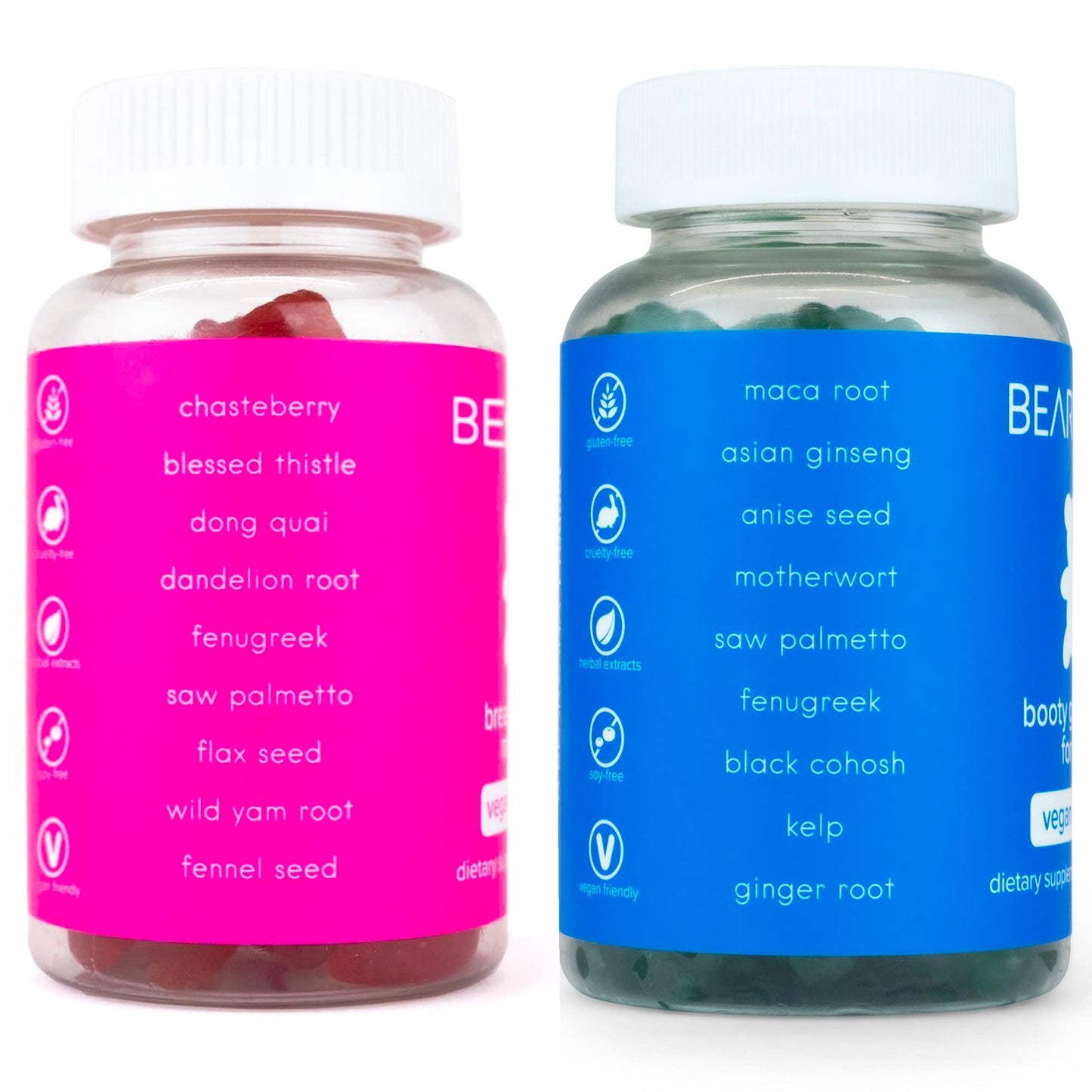 BEARVANA Top & Peach Support Combo Pack Gummies for Women | 9 Herbal Extracts Including Fenugreek, Maca & Fennel | Essential Vitamins | Berry Flavor | 2-Pack (120 Gummies) - Medaid International