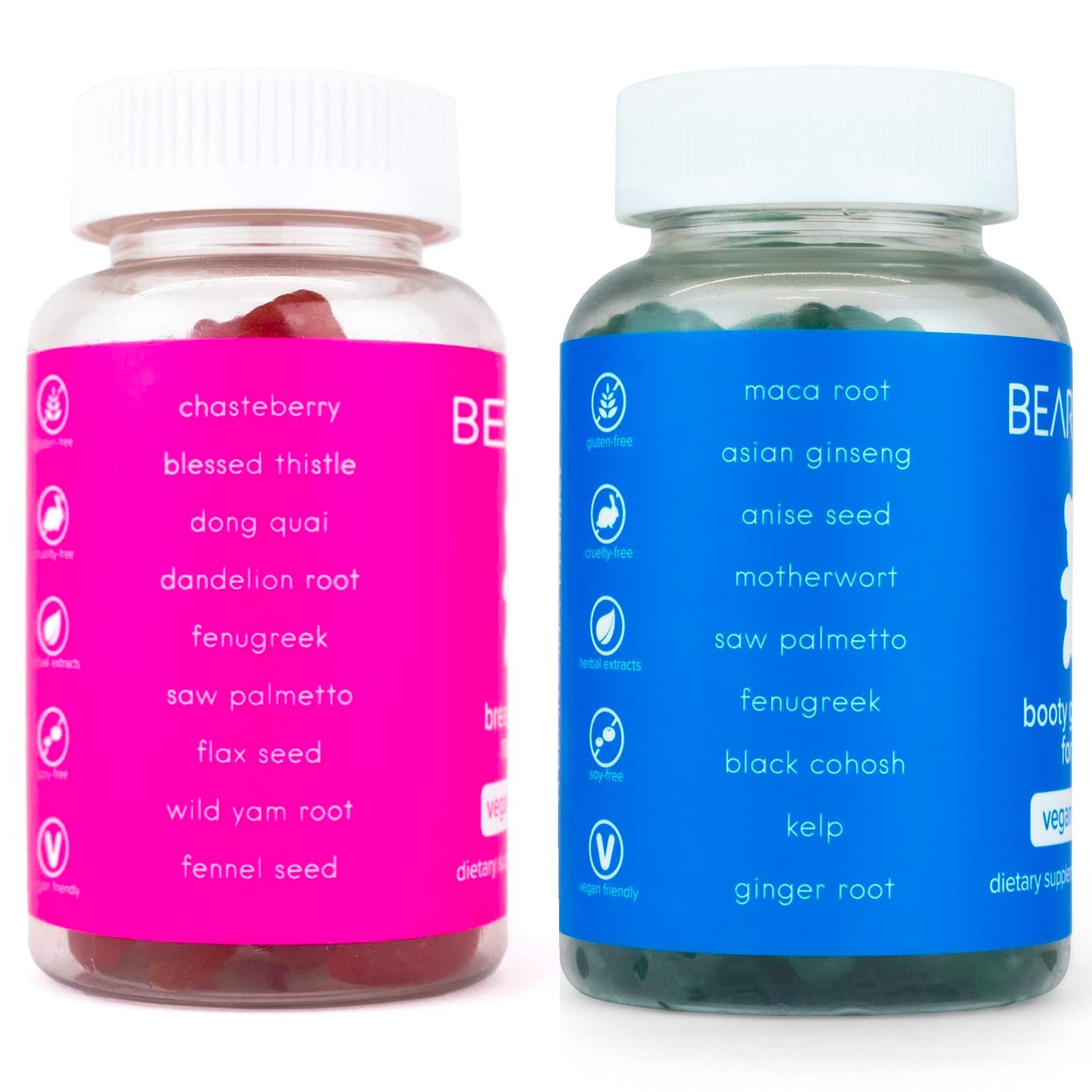 BEARVANA Top & Peach Support Combo Pack Gummies for Women | 9 Herbal Extracts Including Fenugreek, Maca & Fennel | Essential Vitamins | Berry Flavor | 2-Pack (120 Gummies) - Medaid International