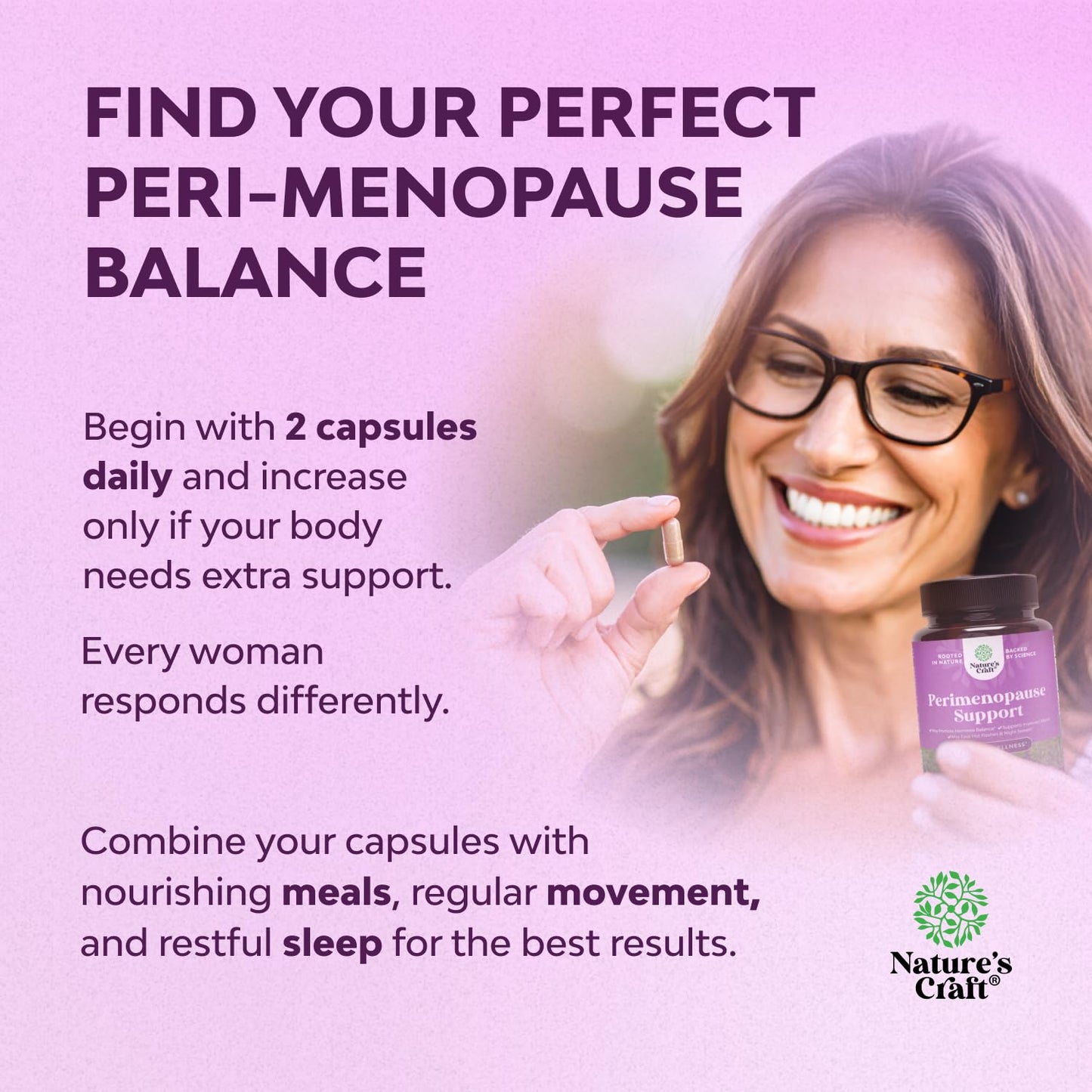 Complete Perimenopause Supplement for Women - Multibenefit Menopause Ease for Women with Maca Root Vitex Berry & Black Cohosh for Hot Flashes Night Sweats Hormone Balance and Mood Support (1 Month) - Medaid International