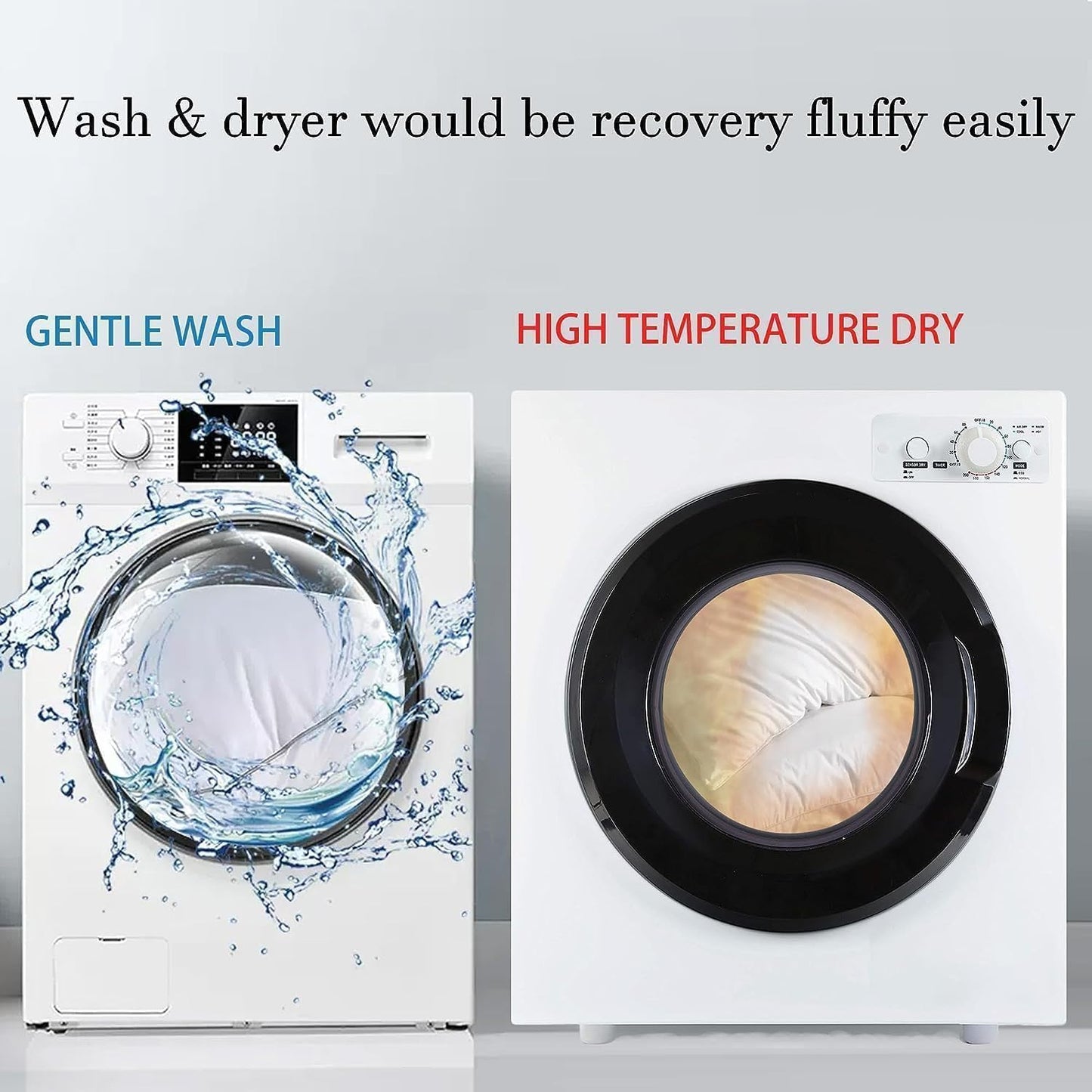 Ultra Thin Flat Soft Bed Pillows Standard Size Set of 2 Pack for Sleeping 20"x26", Hypoallergenic Skin Friendly Machine Washable - Medaid International