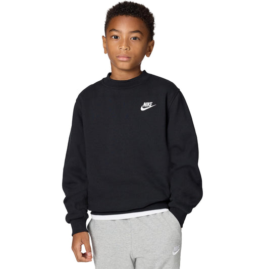 Nike Kid's Sportswear Club Fleece Sweatshirt, Black/White, Large - Medaid International