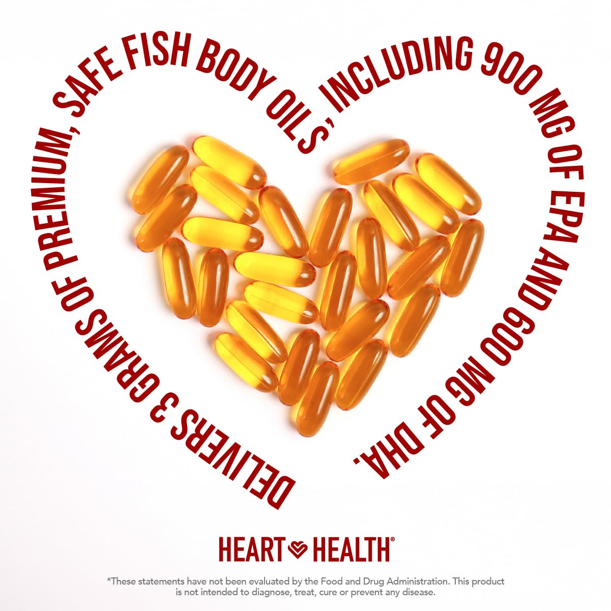 Heart Health Essential Omega III Fish Oil with Vitamin E – High EPA & DHA for Heart, Triglyceride & Blood Flow Support, Lemon Oil, Gluten-Free, Non-GMO, 60 Servings - Medaid International