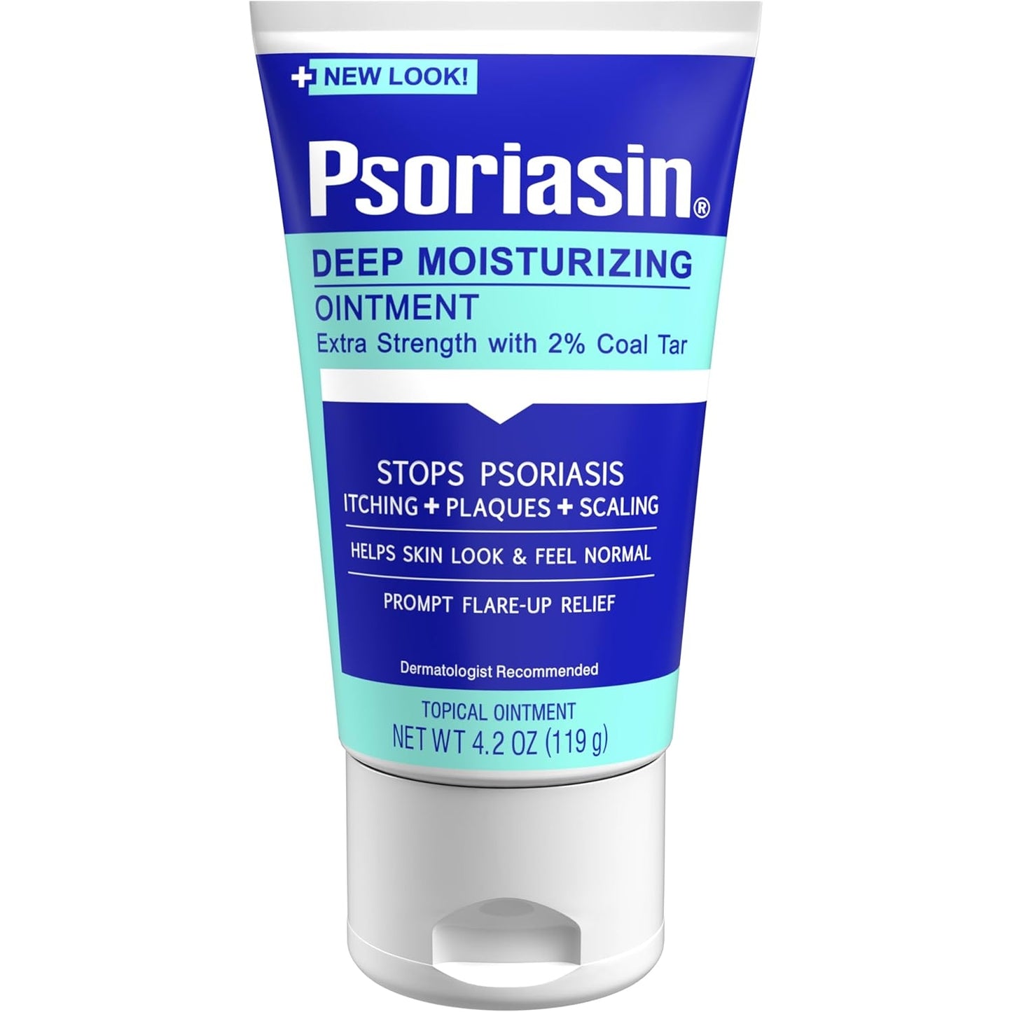 Psoriasin Deep Moisturizing Ointment - 2% Coal Tar - Stops Psoriasis Itching, Scaling, Redness - 4.2 oz - Medaid