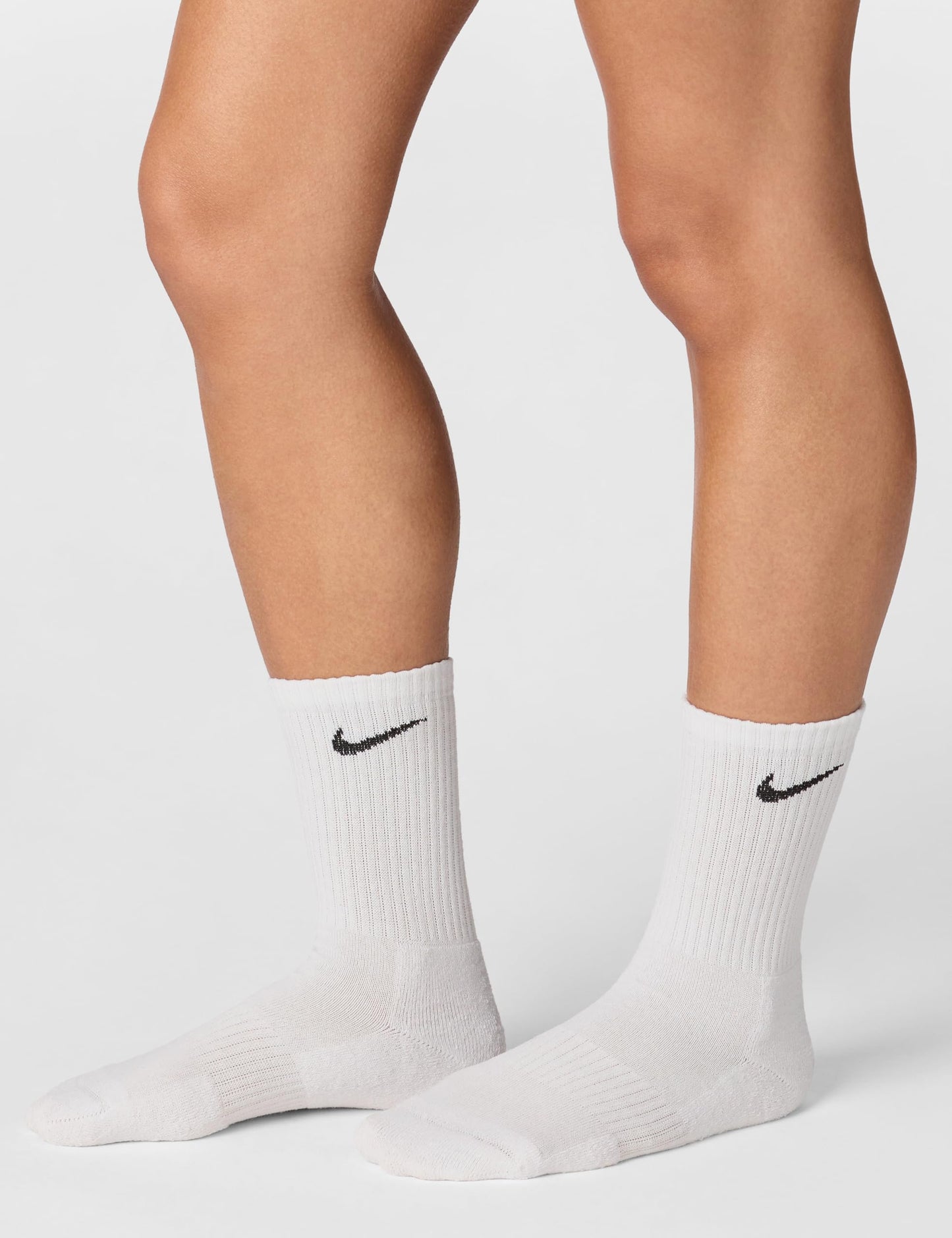 Nike Unisex Everyday Lightweight Training Crew Socks (3 Pairs), White/Black, Large - Medaid International