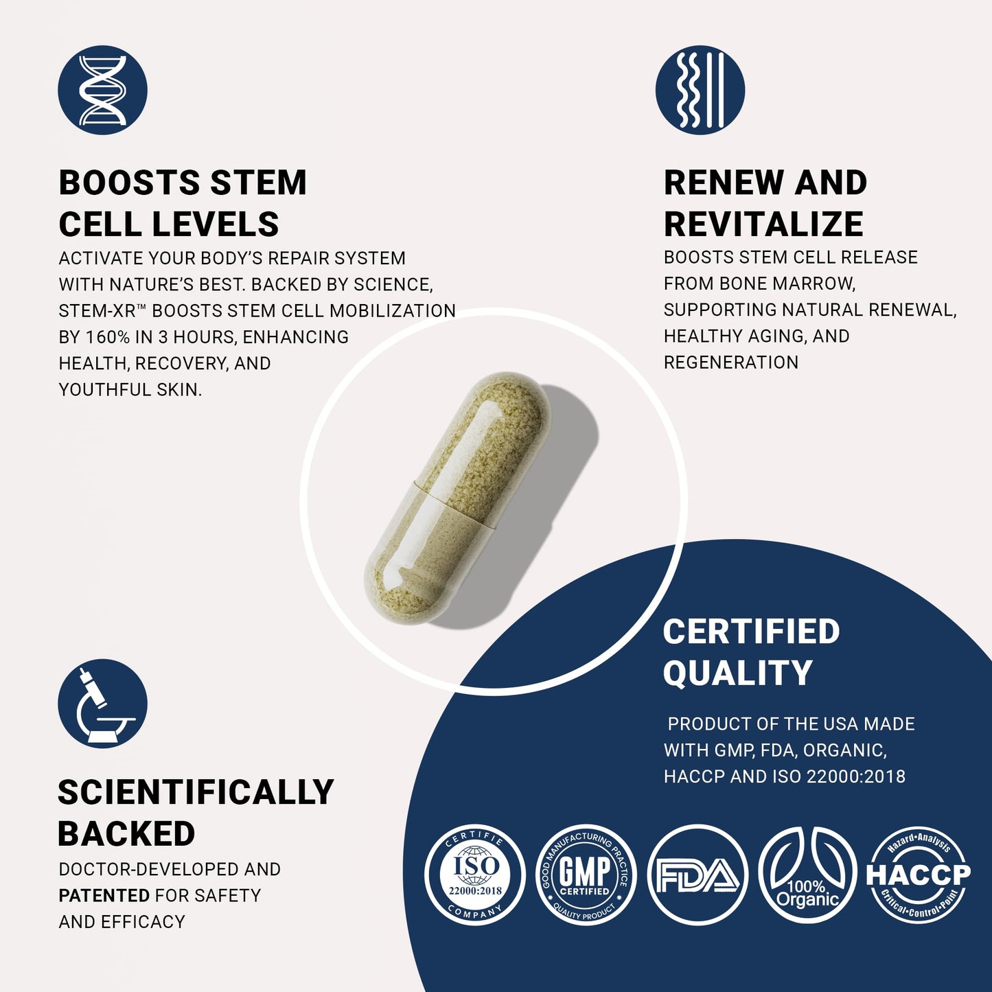 Cellregen StemXR™ Stem Cell Activator & Circulation Booster – Stem Cell Supplement for Men & Women – Blue Green Algae, Longevity, Vitality, Anti-Aging, Energy & Performance Support – 90 Capsules - Medaid International