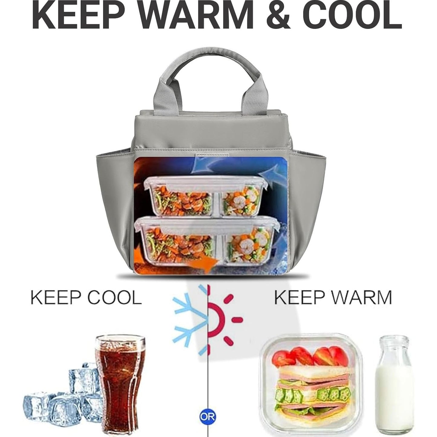 Miila Lunch Bag and Insulated Cooler Bag with Adjustable Shoulder Strap