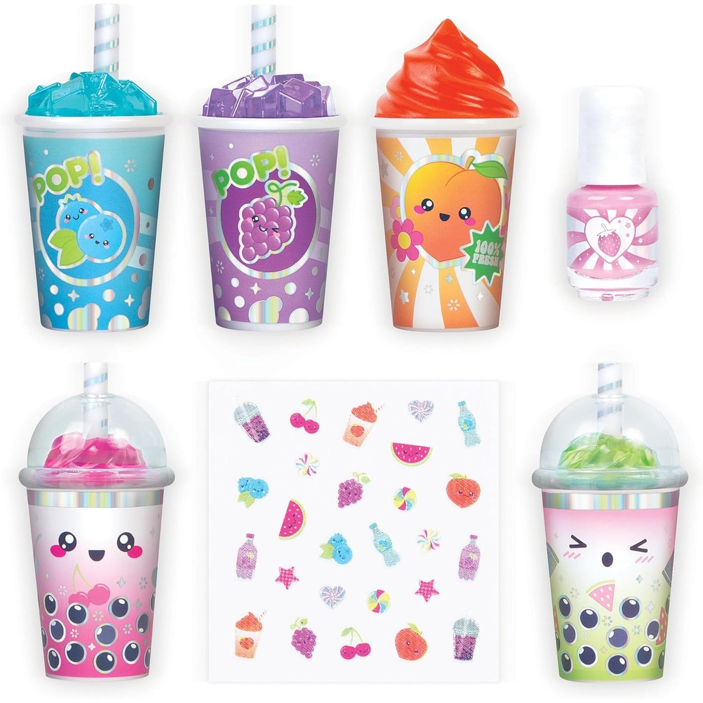 Lip Gloss Dispenser &  Nail Polish with Stickers Kit for Girls - Medaid International