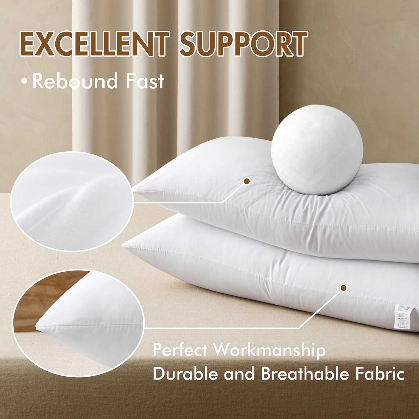 MIULEE 14x36 Inch Throw Pillow Insert Premium Throw Pillow Virgin Microfiber Stuffer Rectangle Pillow for Sofa Bed Couch - Medaid International