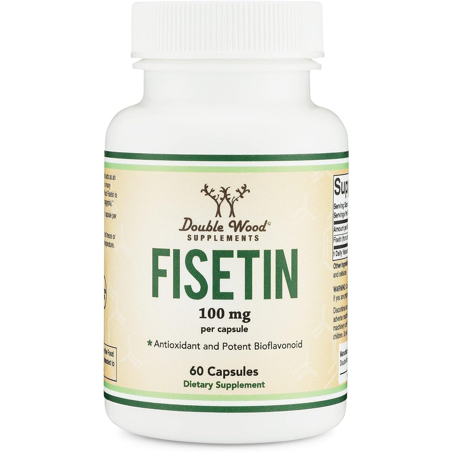 Fisetin Supplement - 100mg of Bioactive Flavnonols, 60 Count (Bioflavonoid Polyphenols Supplement Similar to Apigenin, Luteolin, and Quercetin) Aging Support Senolytic by Double Wood - Medaid International