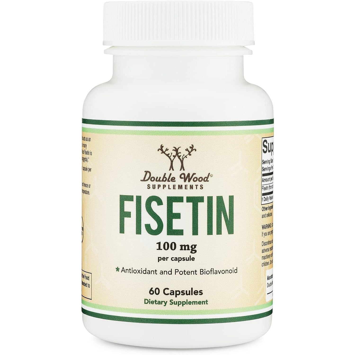 Fisetin Supplement - 100mg of Bioactive Flavnonols, 60 Count (Bioflavonoid Polyphenols Supplement Similar to Apigenin, Luteolin, and Quercetin) Aging Support Senolytic by Double Wood - Medaid International