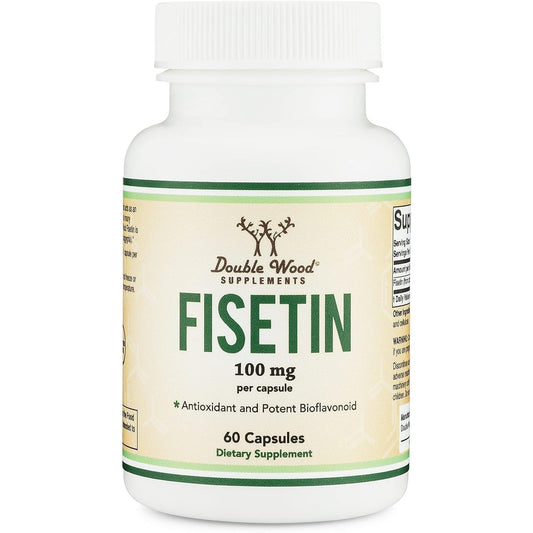 Fisetin Supplement - 100mg of Bioactive Flavnonols, 60 Count (Bioflavonoid Polyphenols Supplement Similar to Apigenin, Luteolin, and Quercetin) Aging Support Senolytic by Double Wood - Medaid International