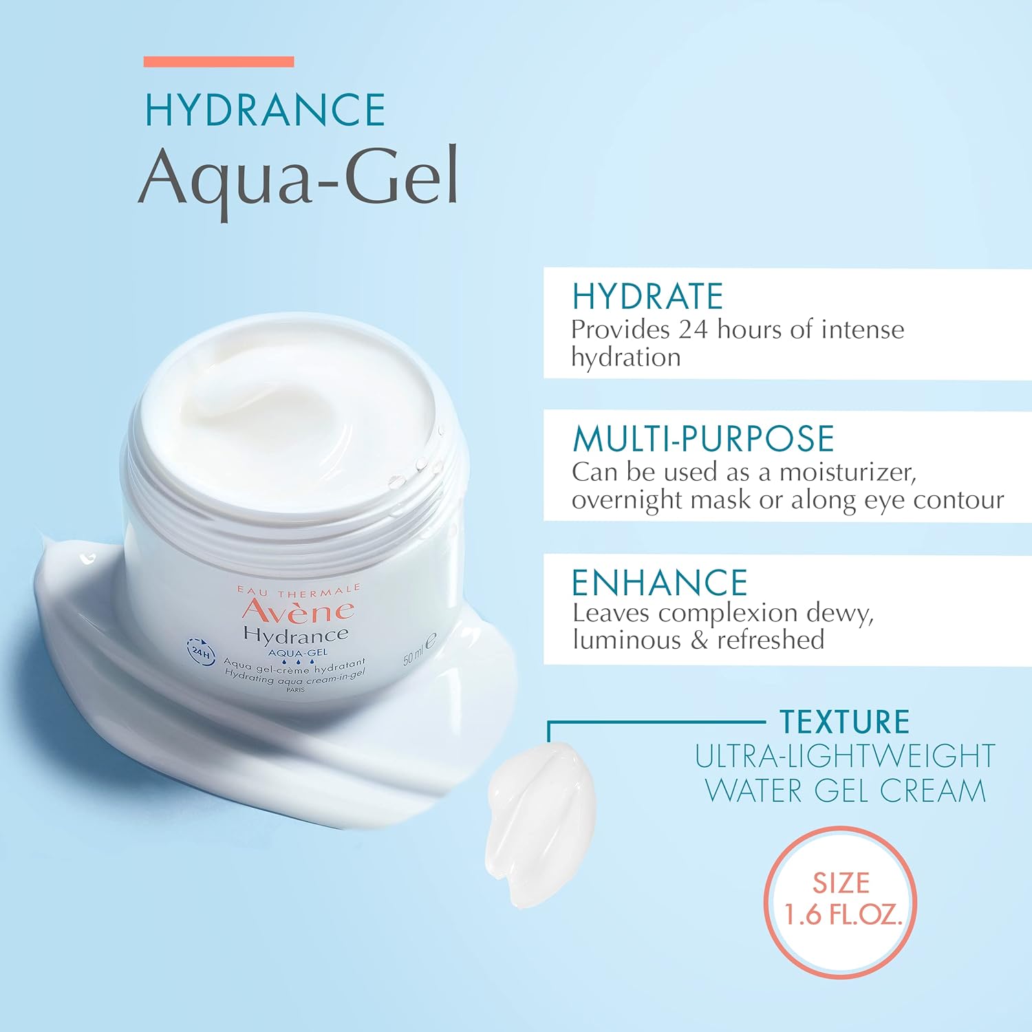 Avene Hydrance Aqua-Gel Hydrating Aqua Cream-In-Gel (Imported) - 50ml - Medaid - Lebanon