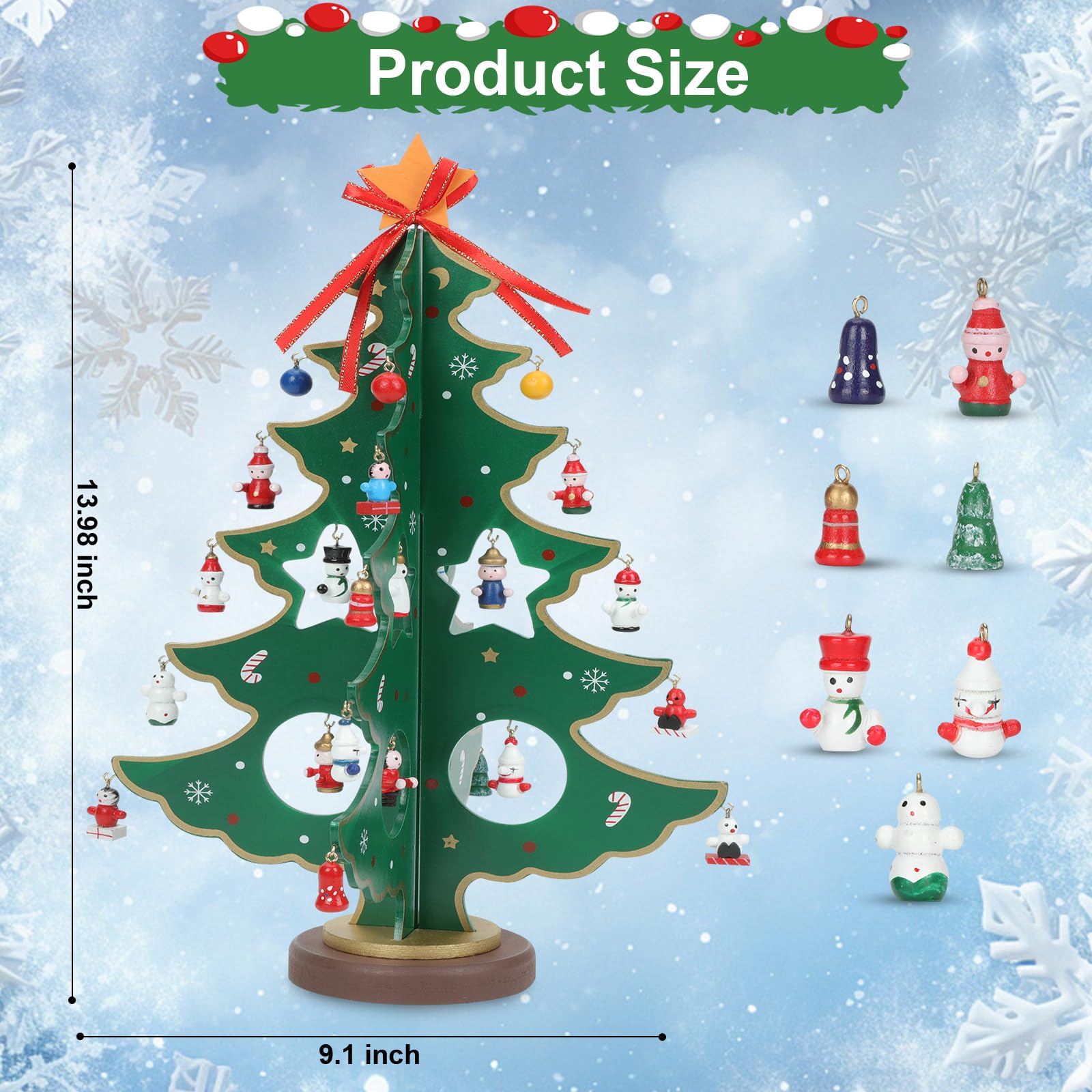ZEEYUAN 2025 Christmas Tree Vacation Advent Calendar Decoration, 24 Days Xmas Tree Countdown Calendars Home Tabletop Decor, 2025 Christmas Advent Countdown Calendar Xmas Gifts for Kids Girls Boys - Medaid International