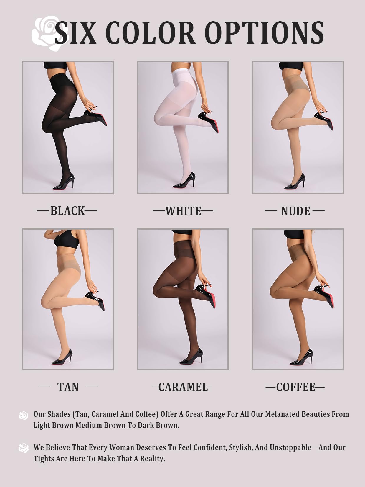 ARMOROSE Indestructible Nude Tights for Women, Rip Resistant Durability Tummy Control Top Skin Pantyhose 40D Stockings - Medaid International