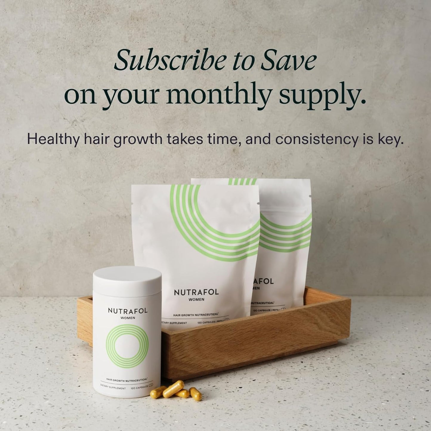Nutrafol Women's Hair Growth Supplements, Ages 18-44, Clinically Proven for Visibly Thicker and Stronger Hair, Dermatologist Recommended - 1 Month Supply - Medaid International